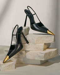 Women's Modern Square Point Slingback High Heels