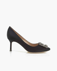 Women's Satin Jewel Buckle Pumps