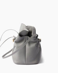 Leather Drawstring Shoulder Bag