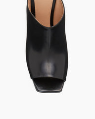 Gold Knot Heel Mules Leather High Heel Pumps