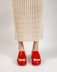 (Clean Up - US 7/ US 7.5) Patent Leather Sexy Wedge High Heel Platform Sandals