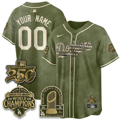 LAD New Era Olive 2026 Armed Forces Day Custom Jersey -All Stitched V2