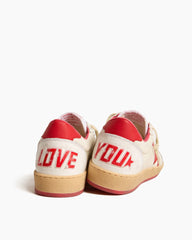 Women's "LOVE YOU" Tab Leather Sneakers