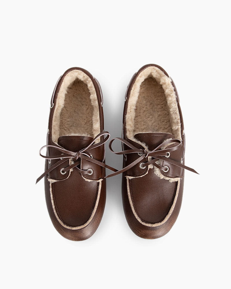 British Vintage Lace-Up Leather Oxfords