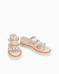 (Clean Up - US 10) Espadrille Wedges Slides Rivets Sandals