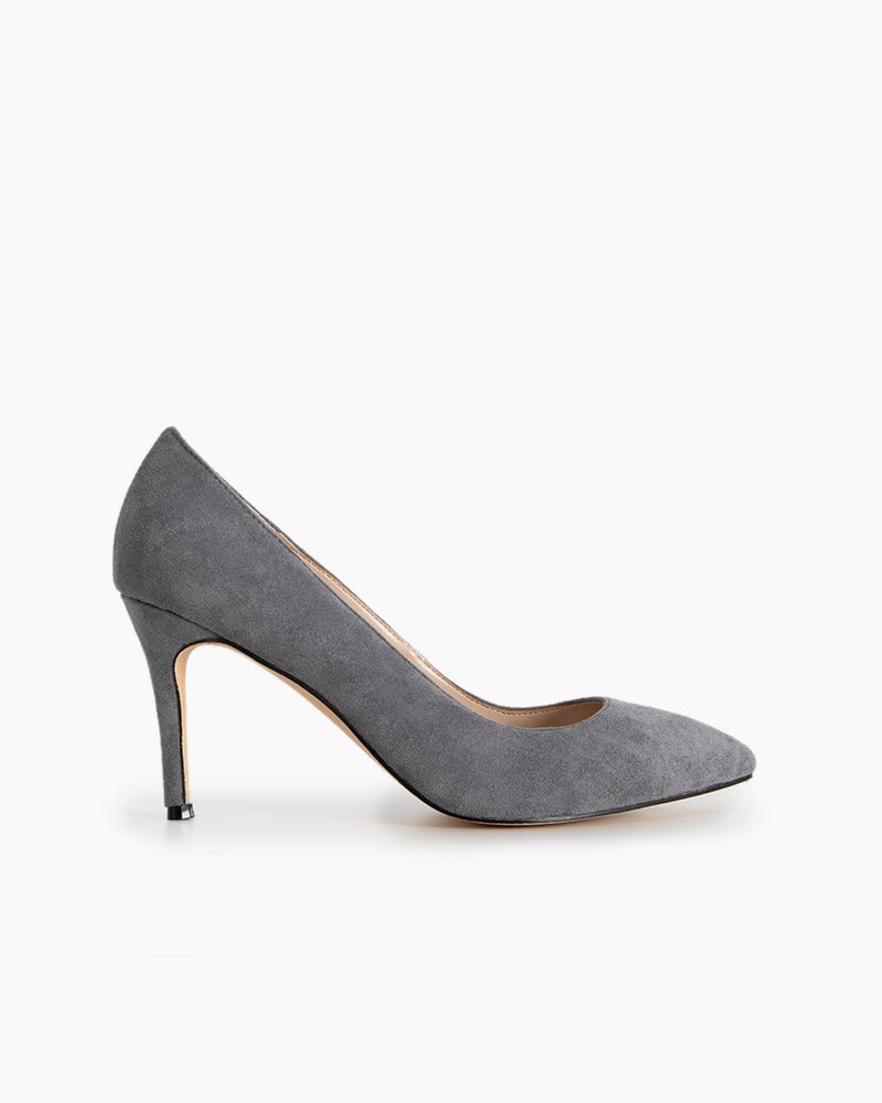 (Clean Up - US 8) Sophisticated Suede Pointed Slim High Heel Pumps