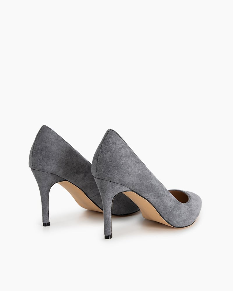 (Clean Up - US 8) Sophisticated Suede Pointed Slim High Heel Pumps