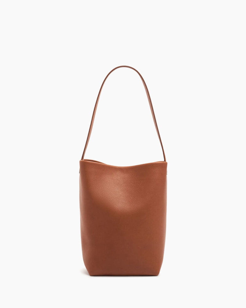 Vespera Calfskin Self Tie Bucket Bag Dark Cuir