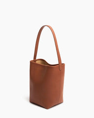 Vespera Calfskin Self Tie Bucket Bag Dark Cuir
