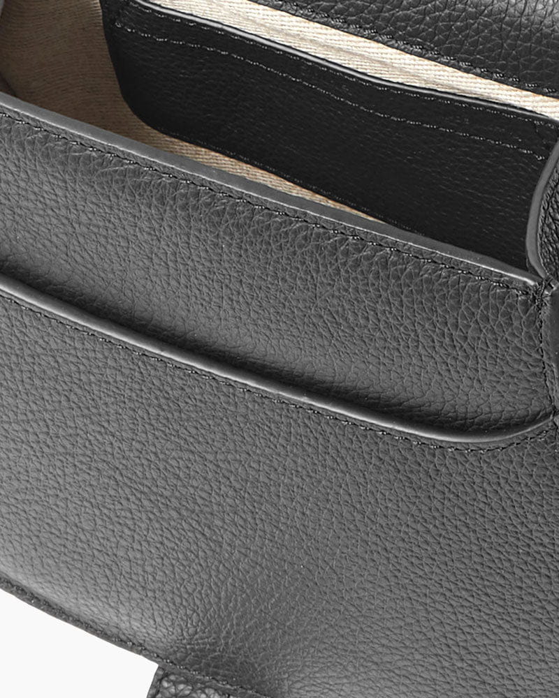 Vespera Mini Textured Leather Saddle Bag