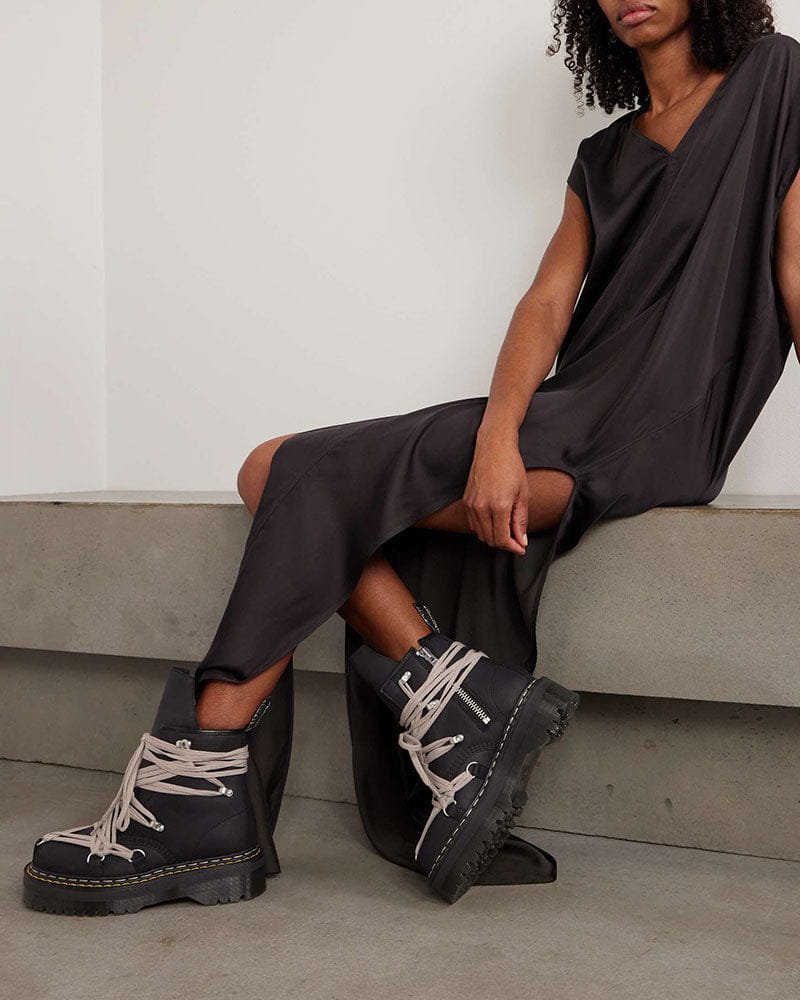 Women's Textured Leather Platform Ankle Boots