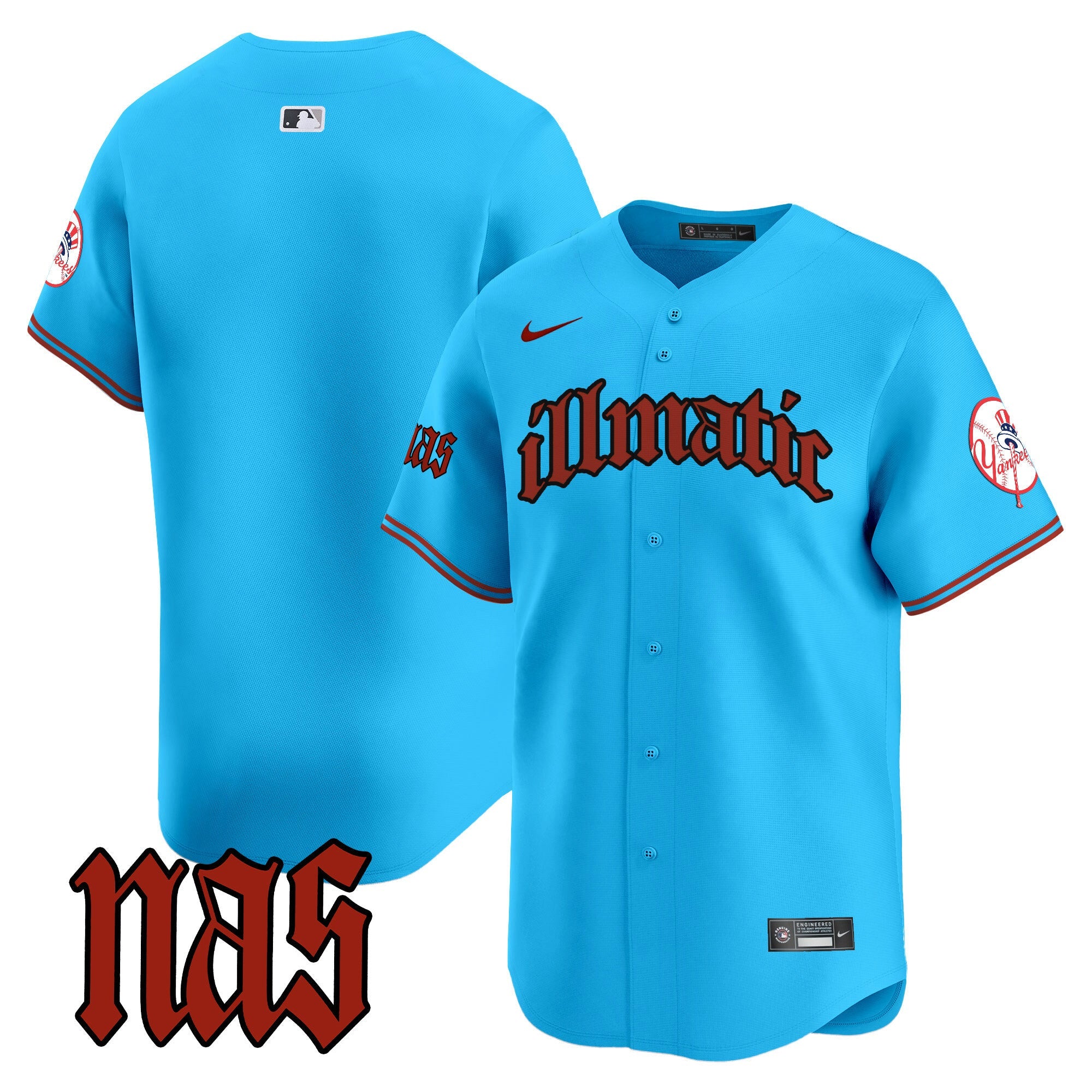 NYY Nas Illmatic Vapor Premier Limited Jersey - All Stitched