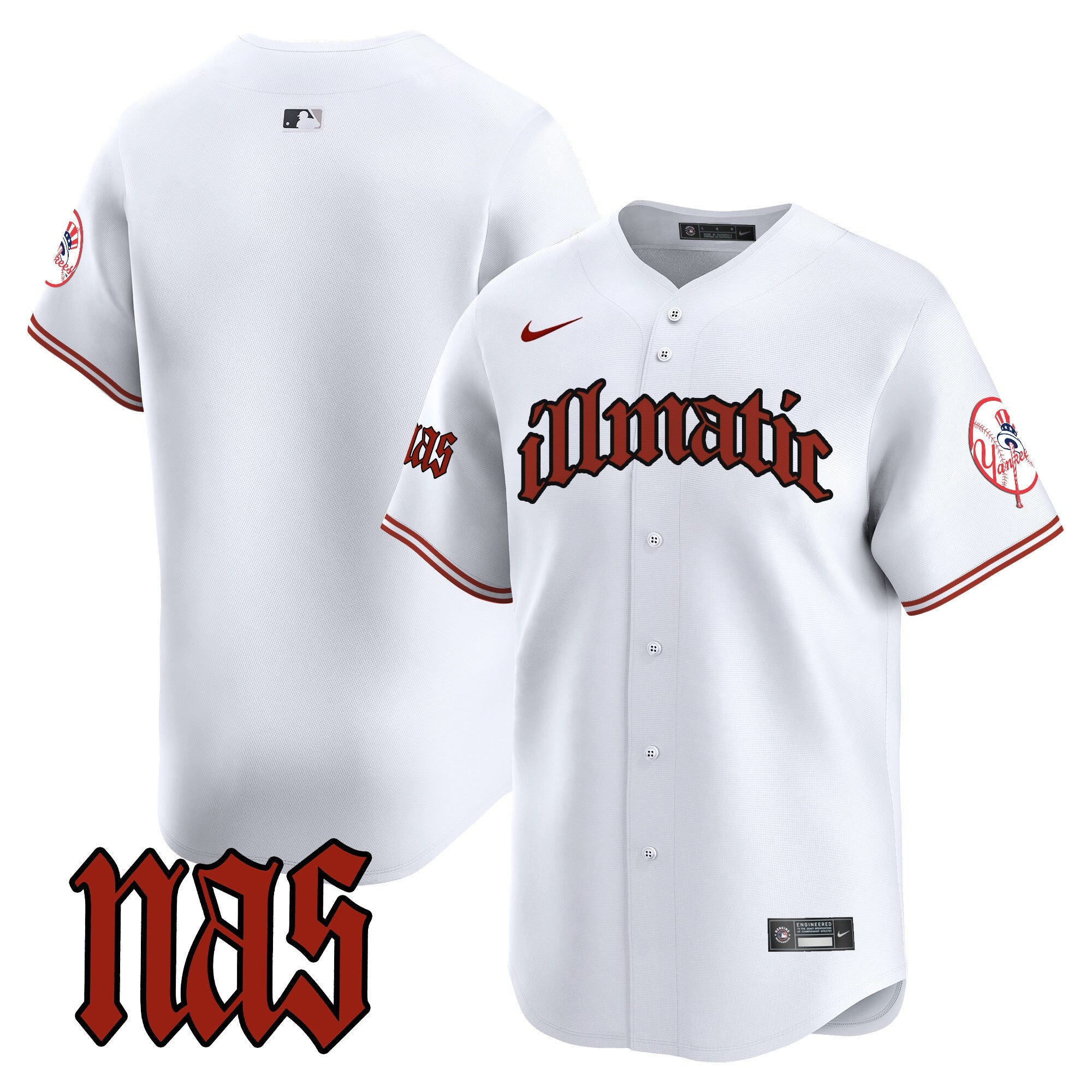 NYY Nas Illmatic Vapor Premier Limited Jersey - All Stitched