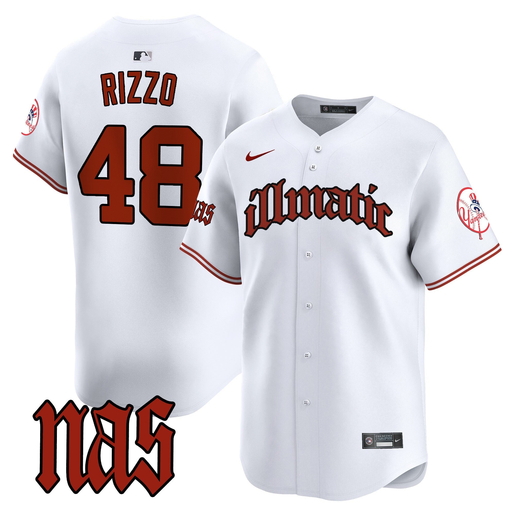 NYY Nas Illmatic Vapor Premier Limited Jersey - All Stitched