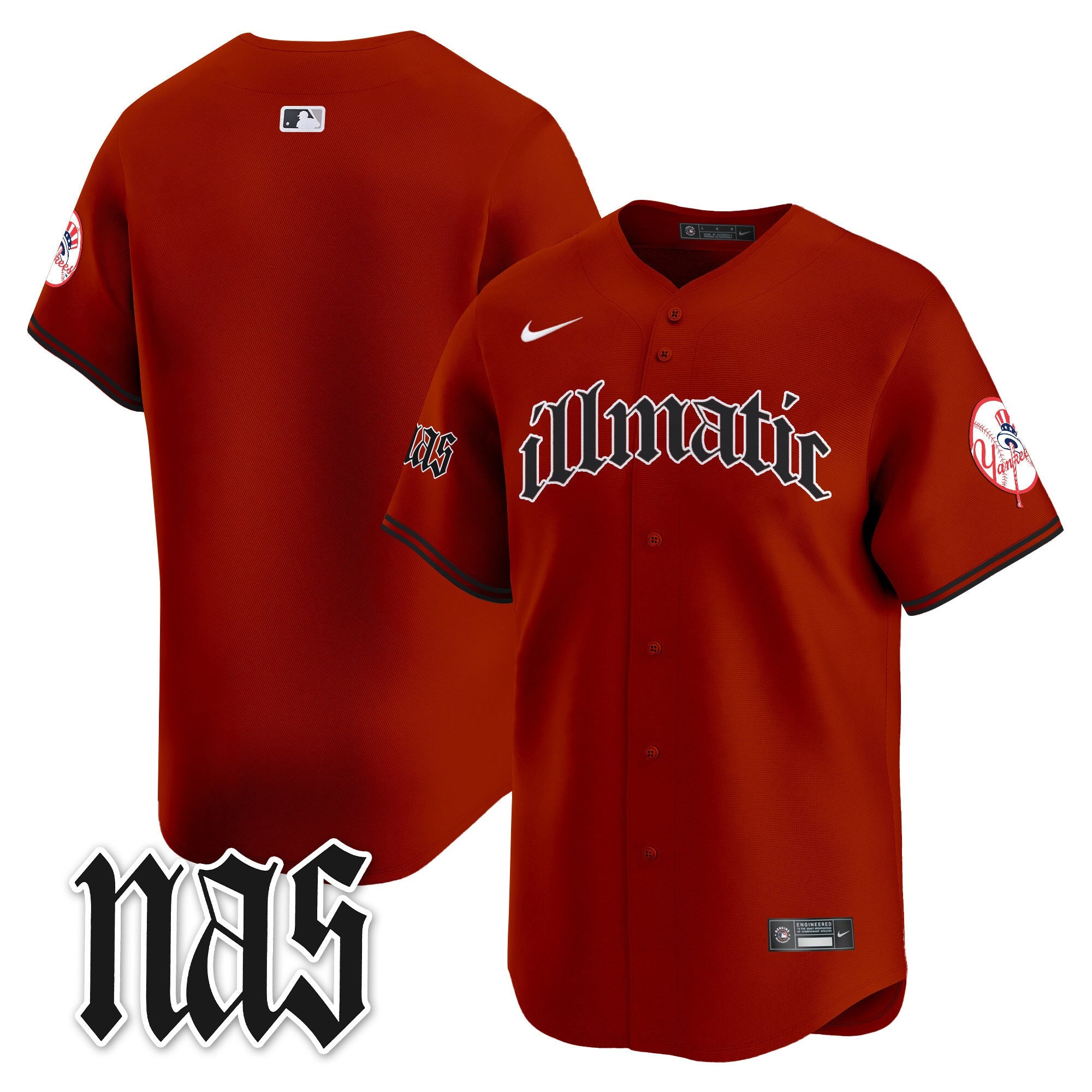 NYY Nas Illmatic Vapor Premier Limited Jersey - All Stitched