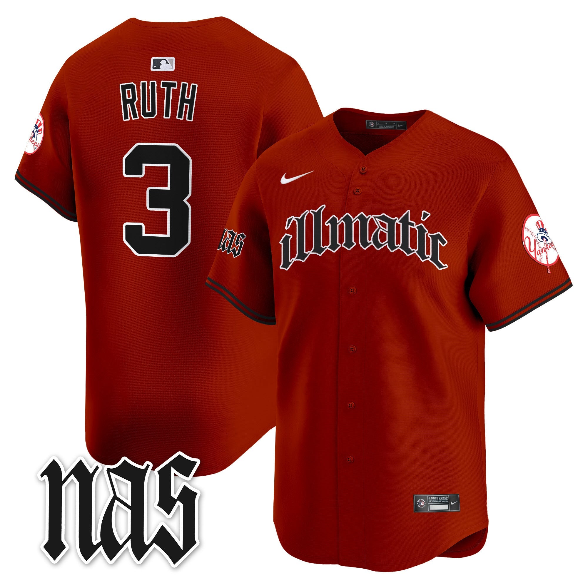 NYY Nas Illmatic Vapor Premier Limited Jersey - All Stitched