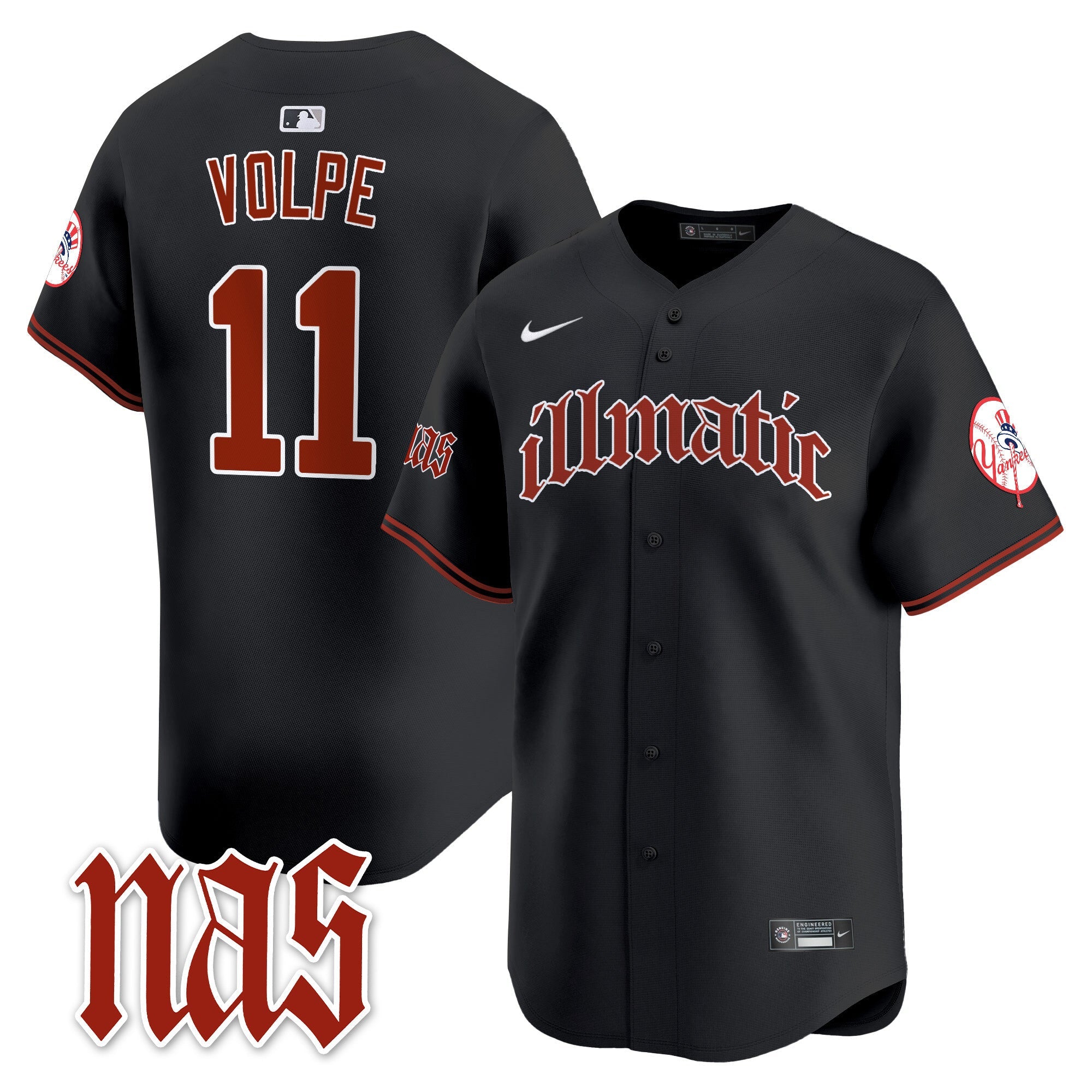 NYY Nas Illmatic Vapor Premier Limited Jersey - All Stitched