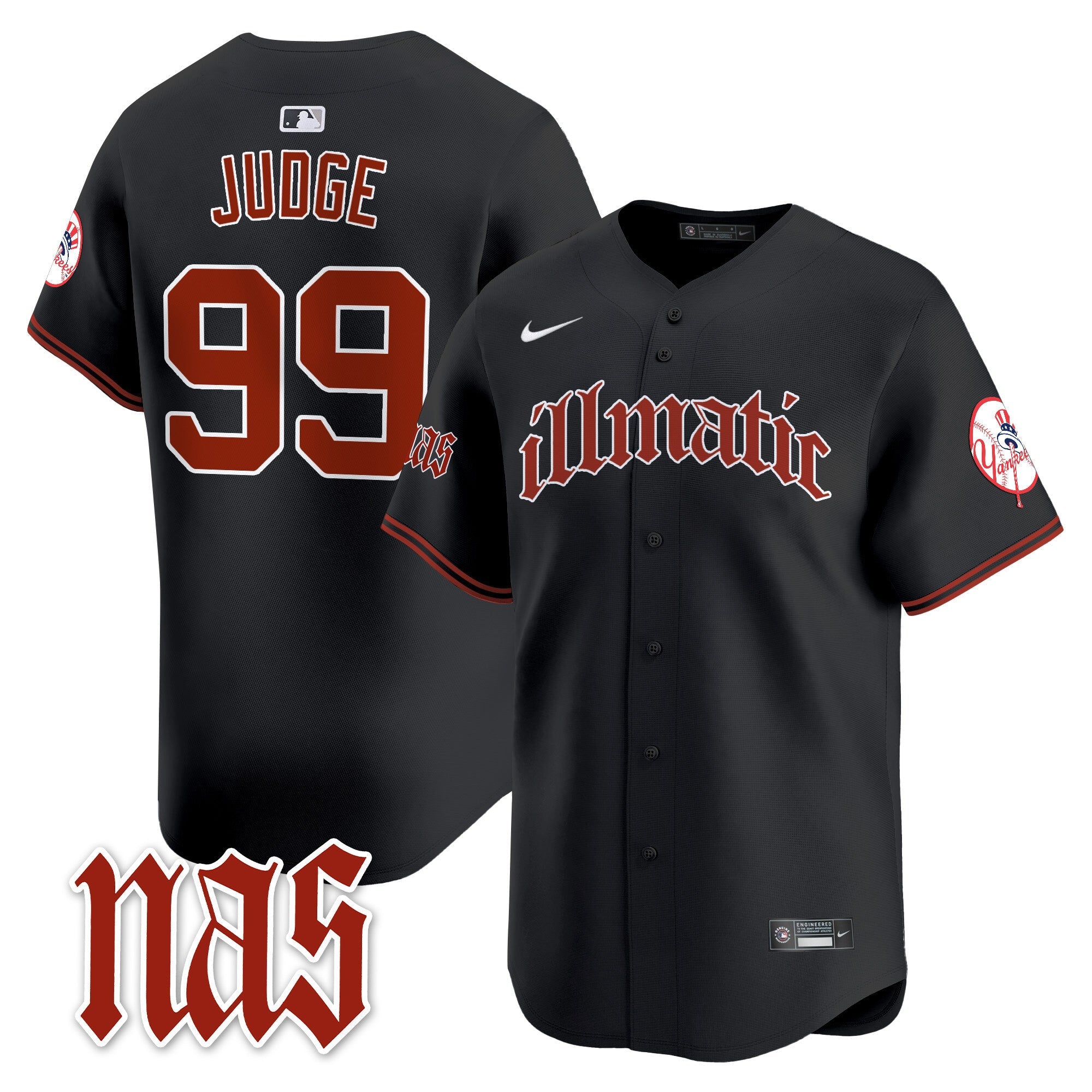 NYY Nas Illmatic Vapor Premier Limited Jersey - All Stitched