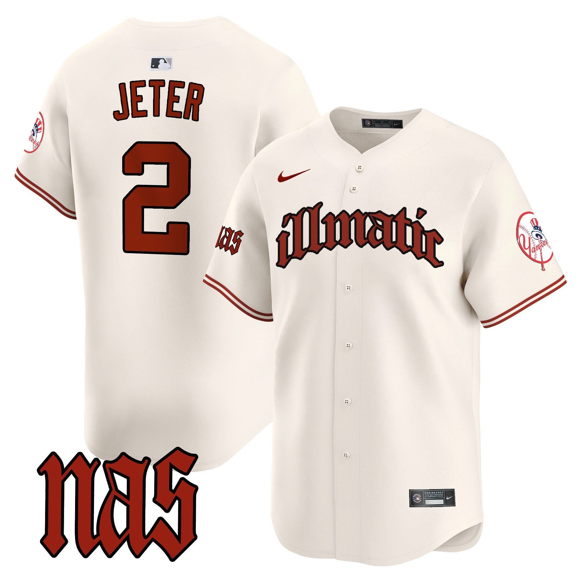 NYY Nas Illmatic Vapor Premier Limited Jersey - All Stitched