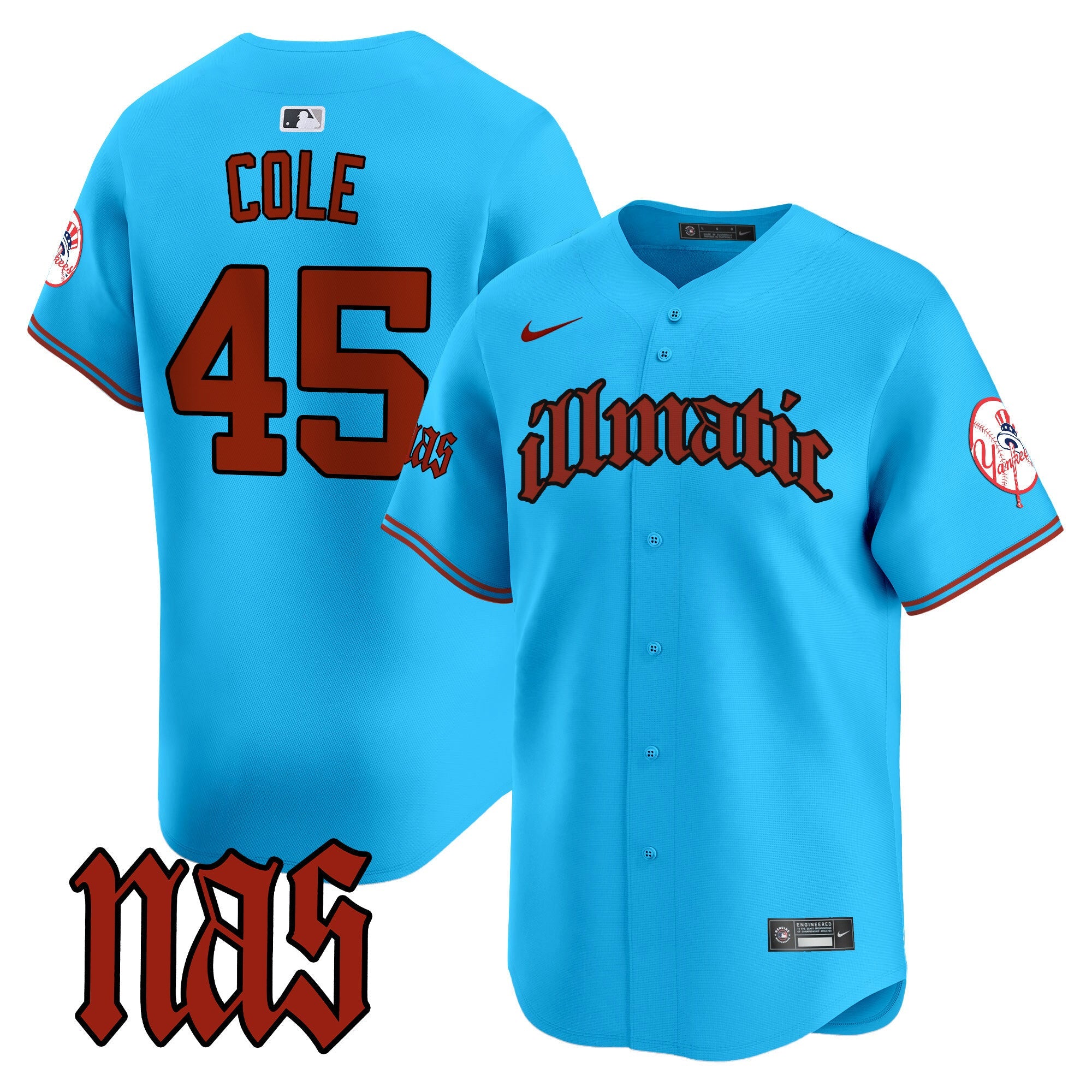 NYY Nas Illmatic Vapor Premier Limited Jersey - All Stitched