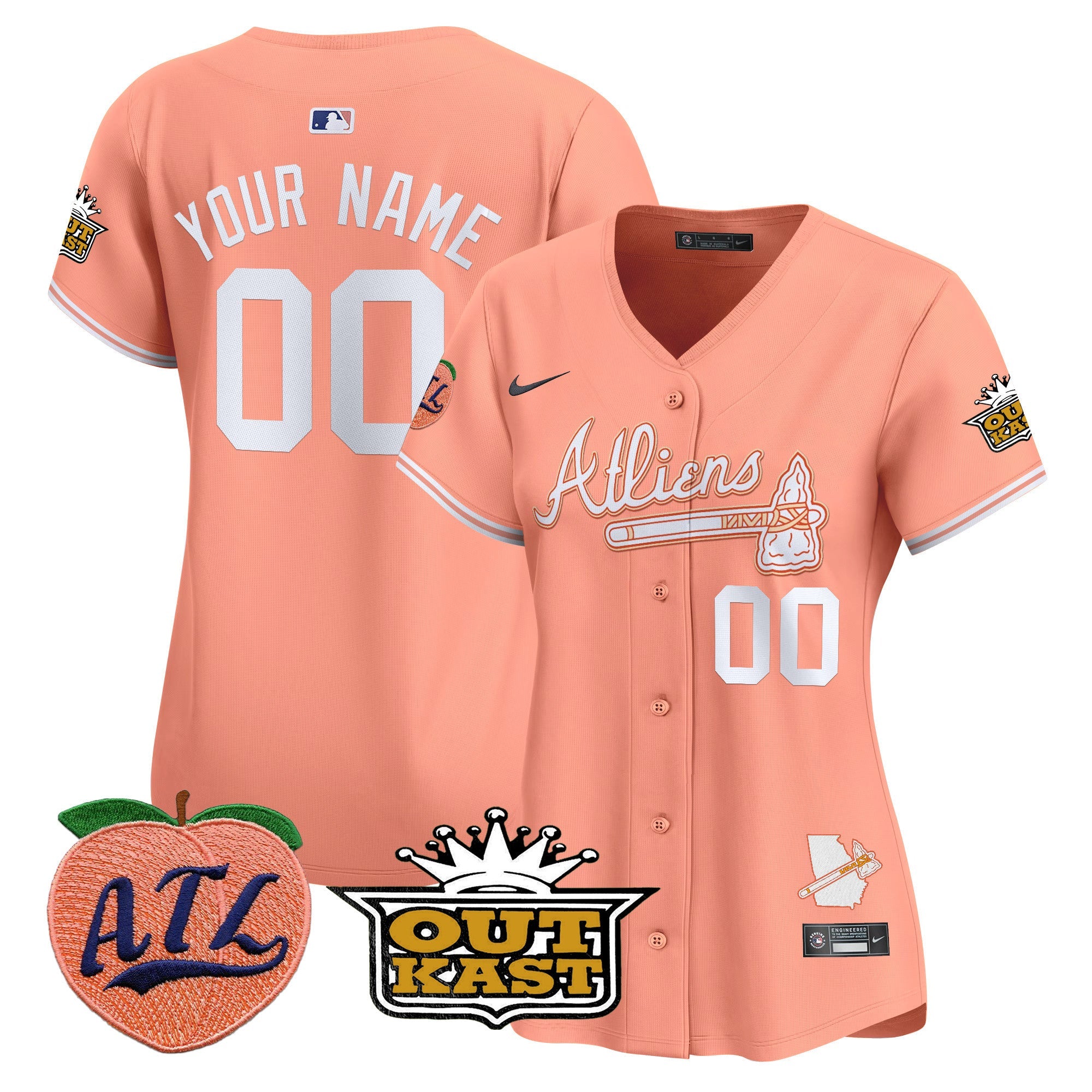 ATL Atliens & Peach Vapor Premier Limited Custom Jersey - All Stitched