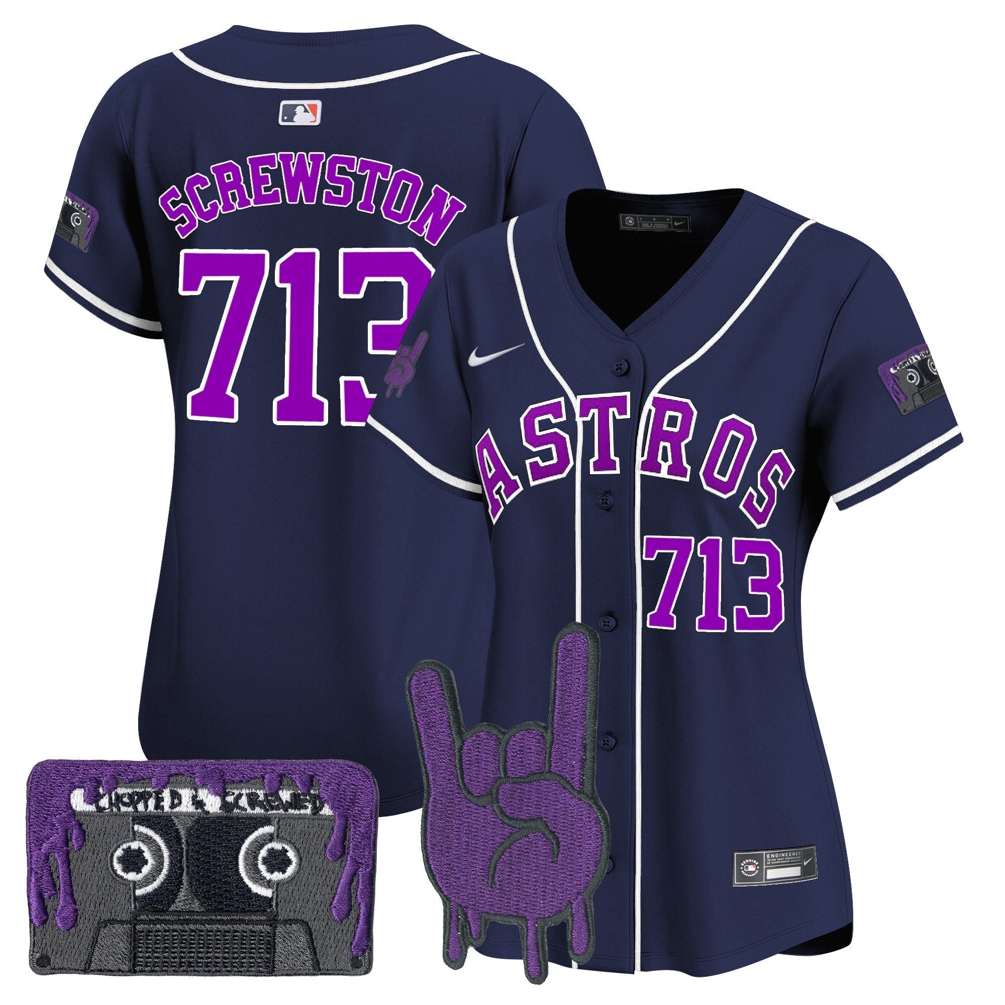 Women's HOU DJ Screw Patch Vapor Premier Limited Jersey - All Stitched