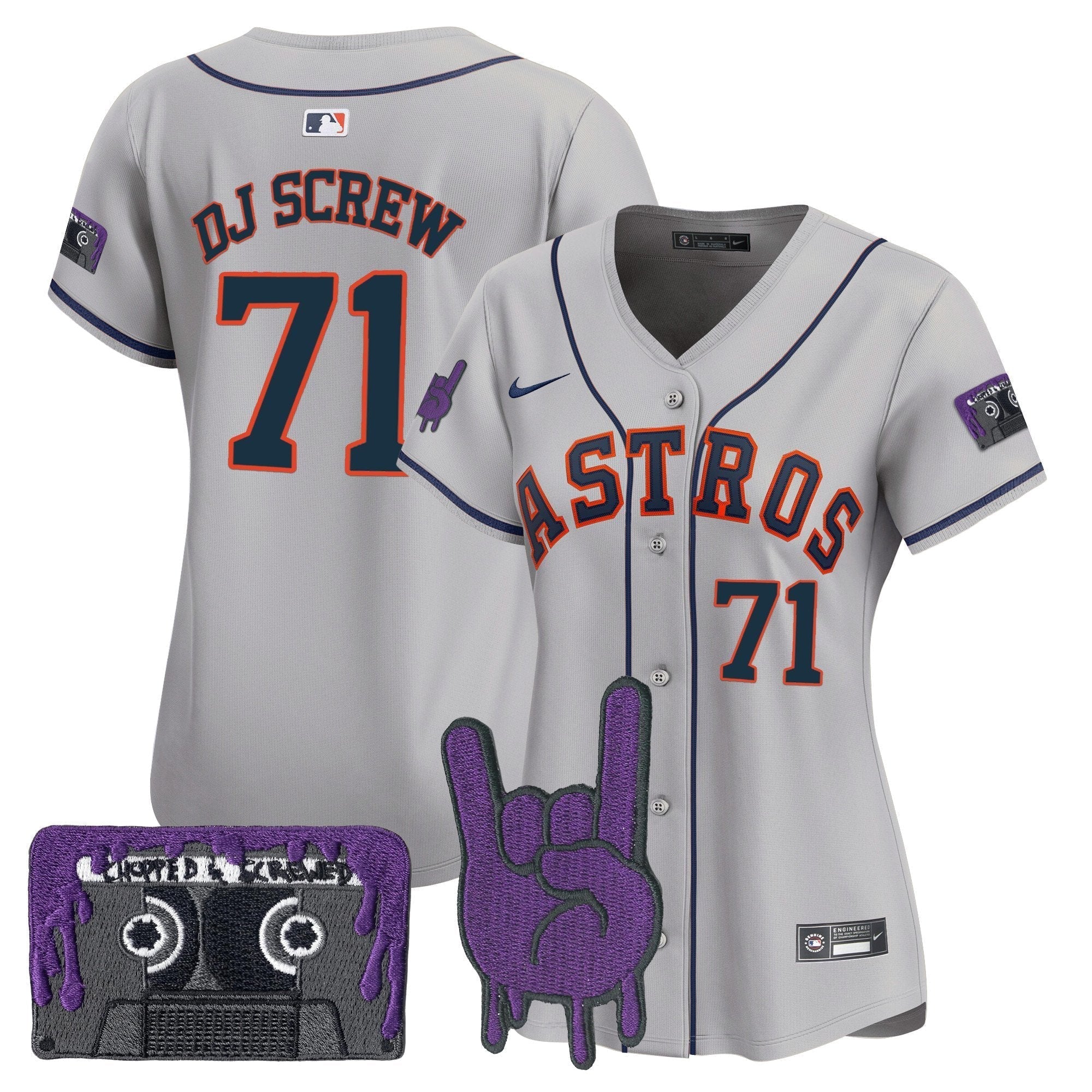Women's HOU DJ Screw Patch Vapor Premier Limited Jersey - All Stitched