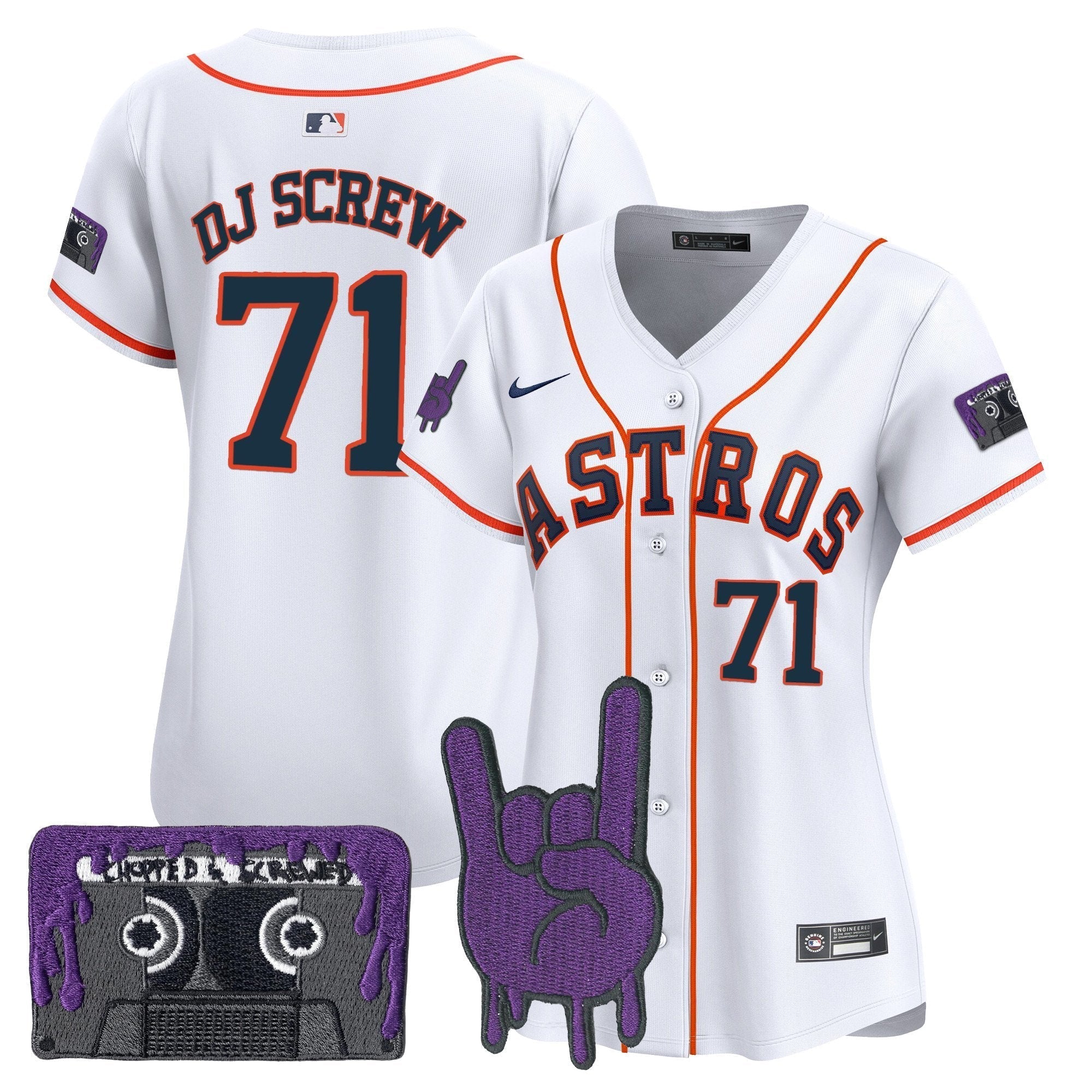 Women's HOU DJ Screw Patch Vapor Premier Limited Jersey - All Stitched