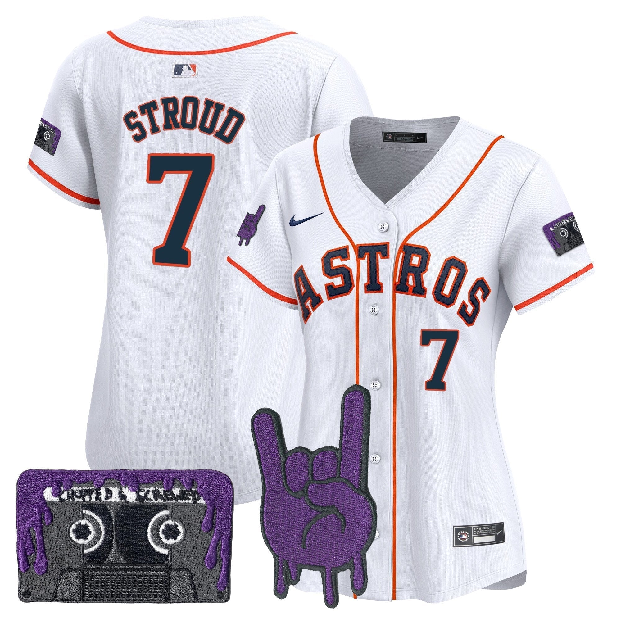 Women's HOU DJ Screw Patch Vapor Premier Limited Jersey - All Stitched