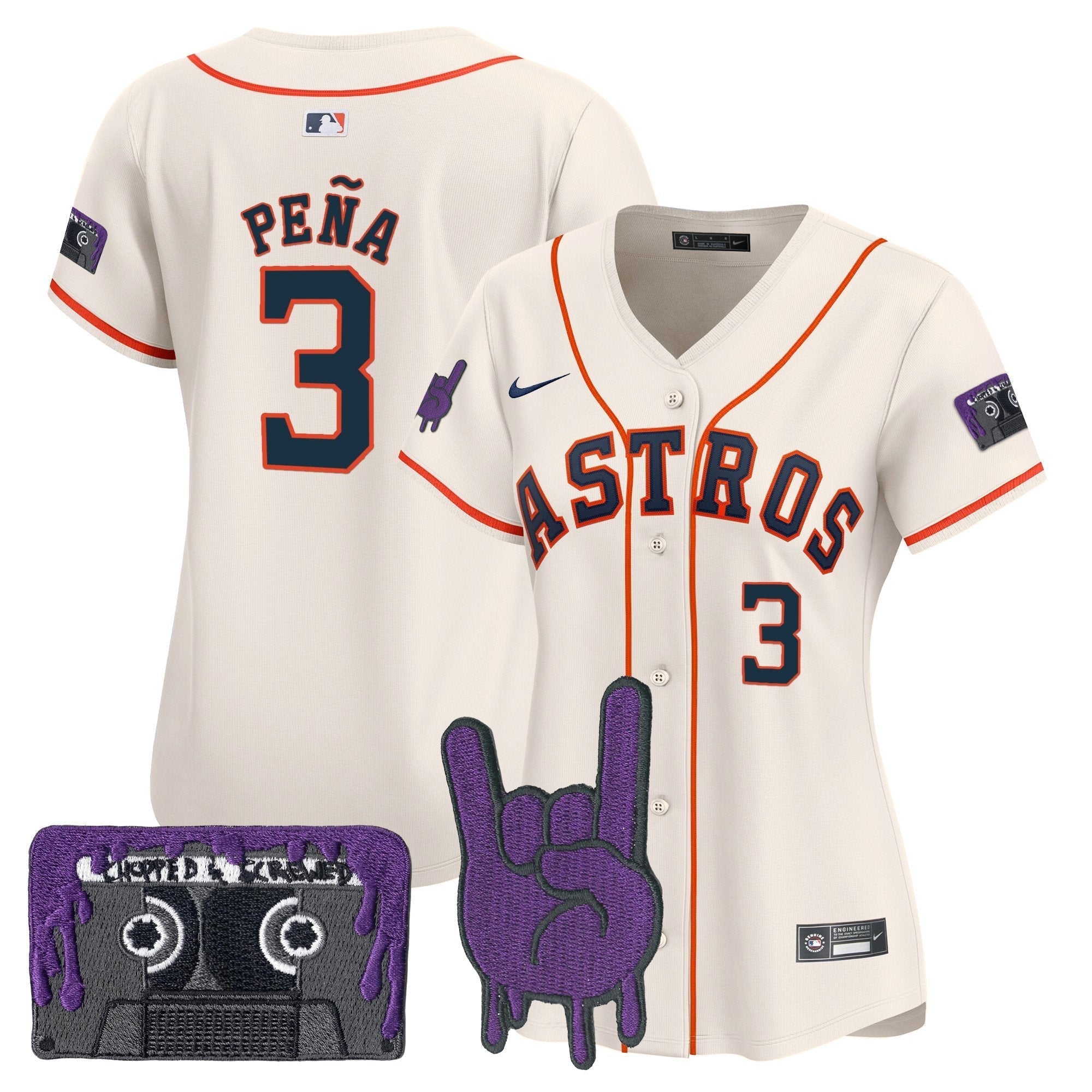 Women's HOU DJ Screw Patch Vapor Premier Limited Jersey - All Stitched