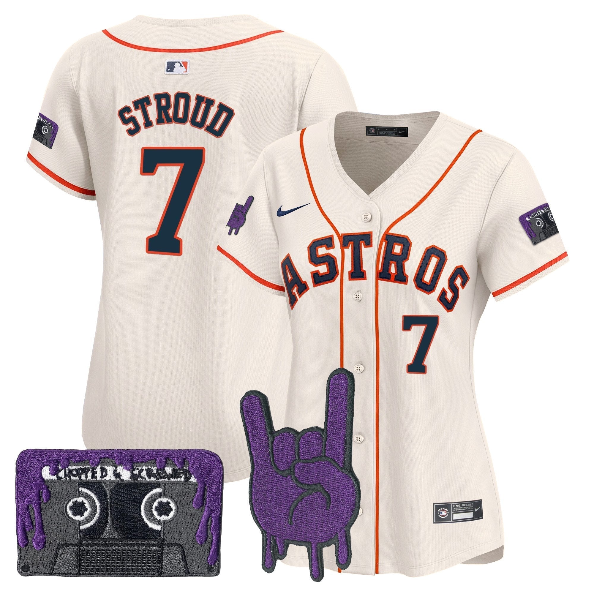 Women's HOU DJ Screw Patch Vapor Premier Limited Jersey - All Stitched