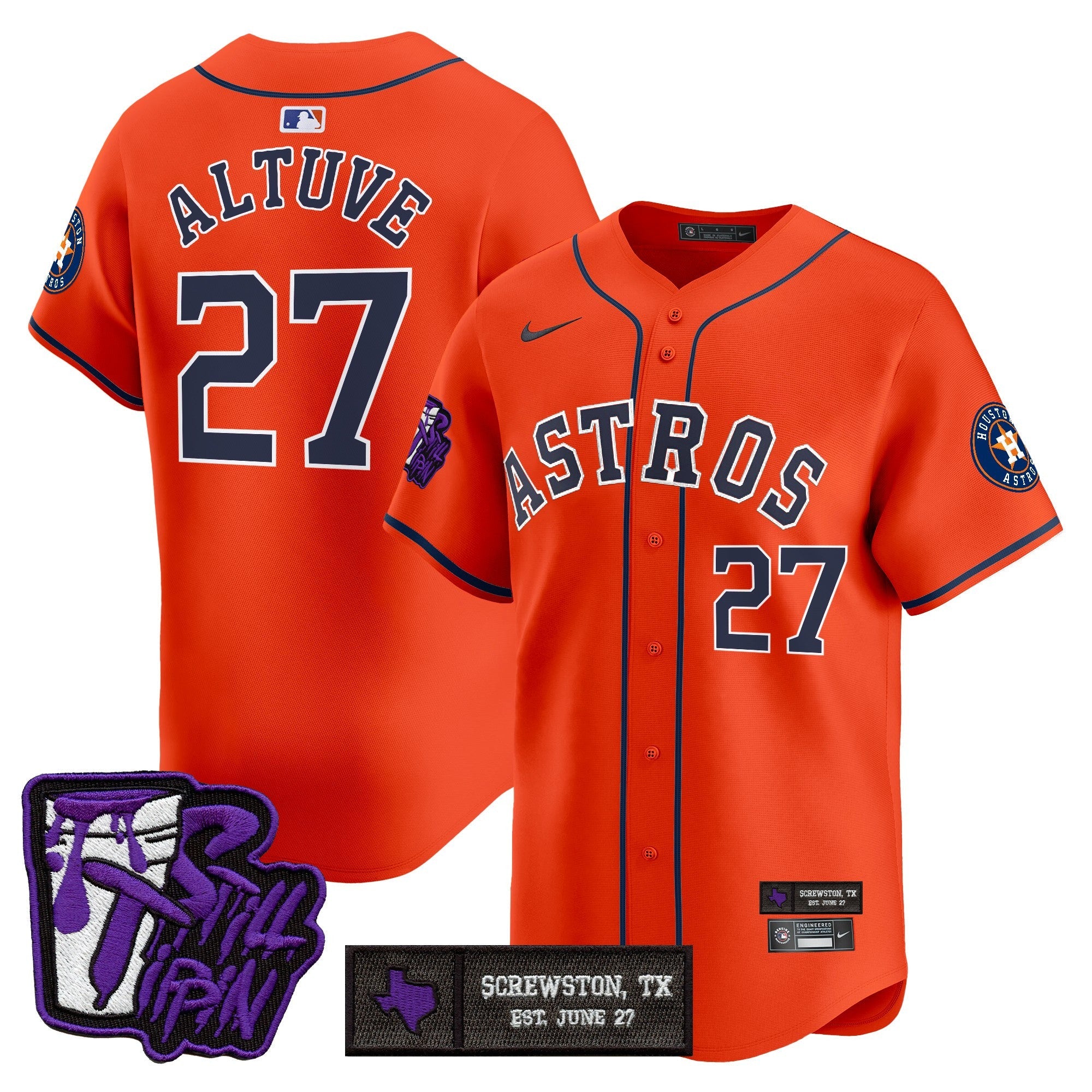 HOU DJ Screw Still Tippin Purple Patch Vapor Premier Limited Jersey - All Stitched