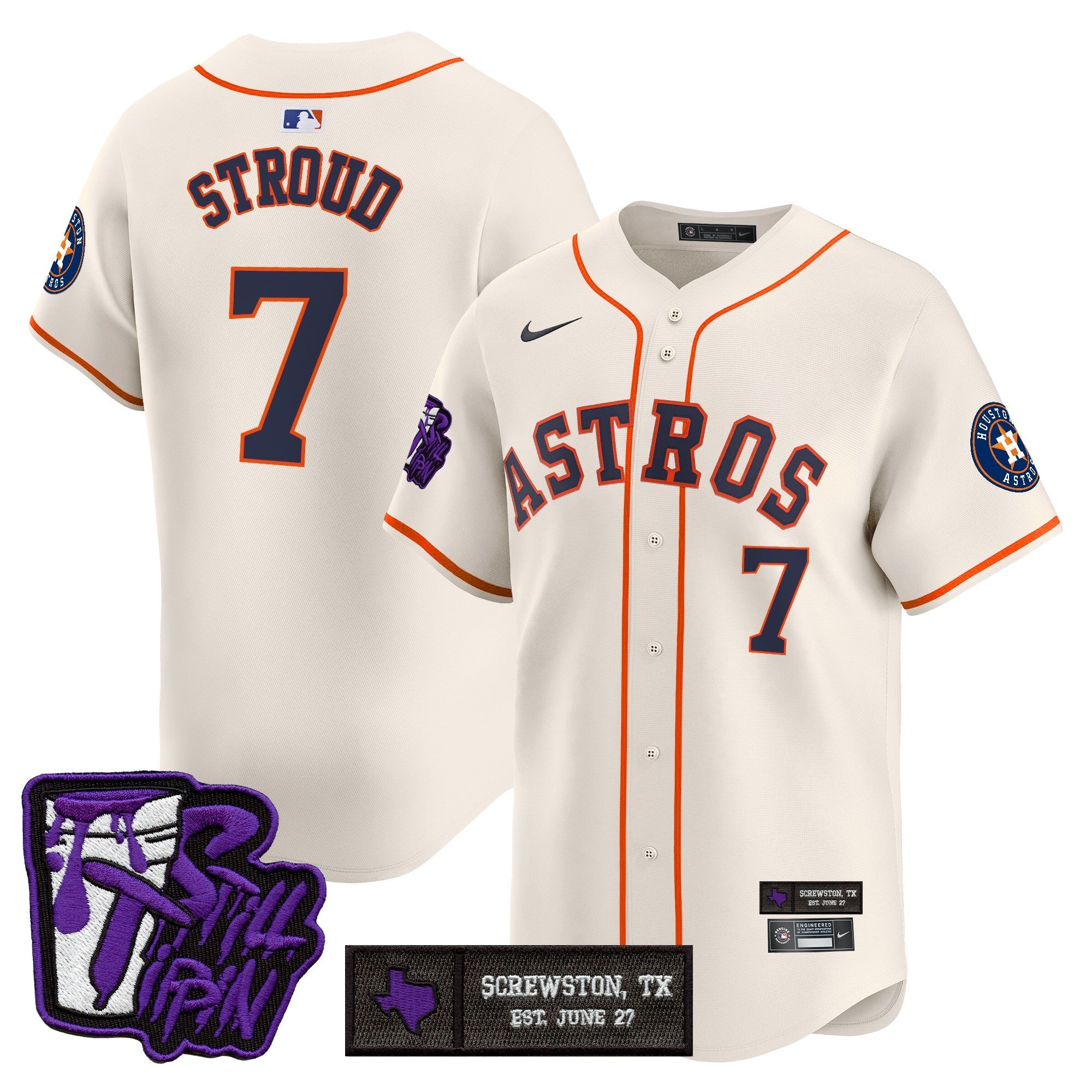 HOU DJ Screw Still Tippin Purple Patch Vapor Premier Limited Jersey - All Stitched
