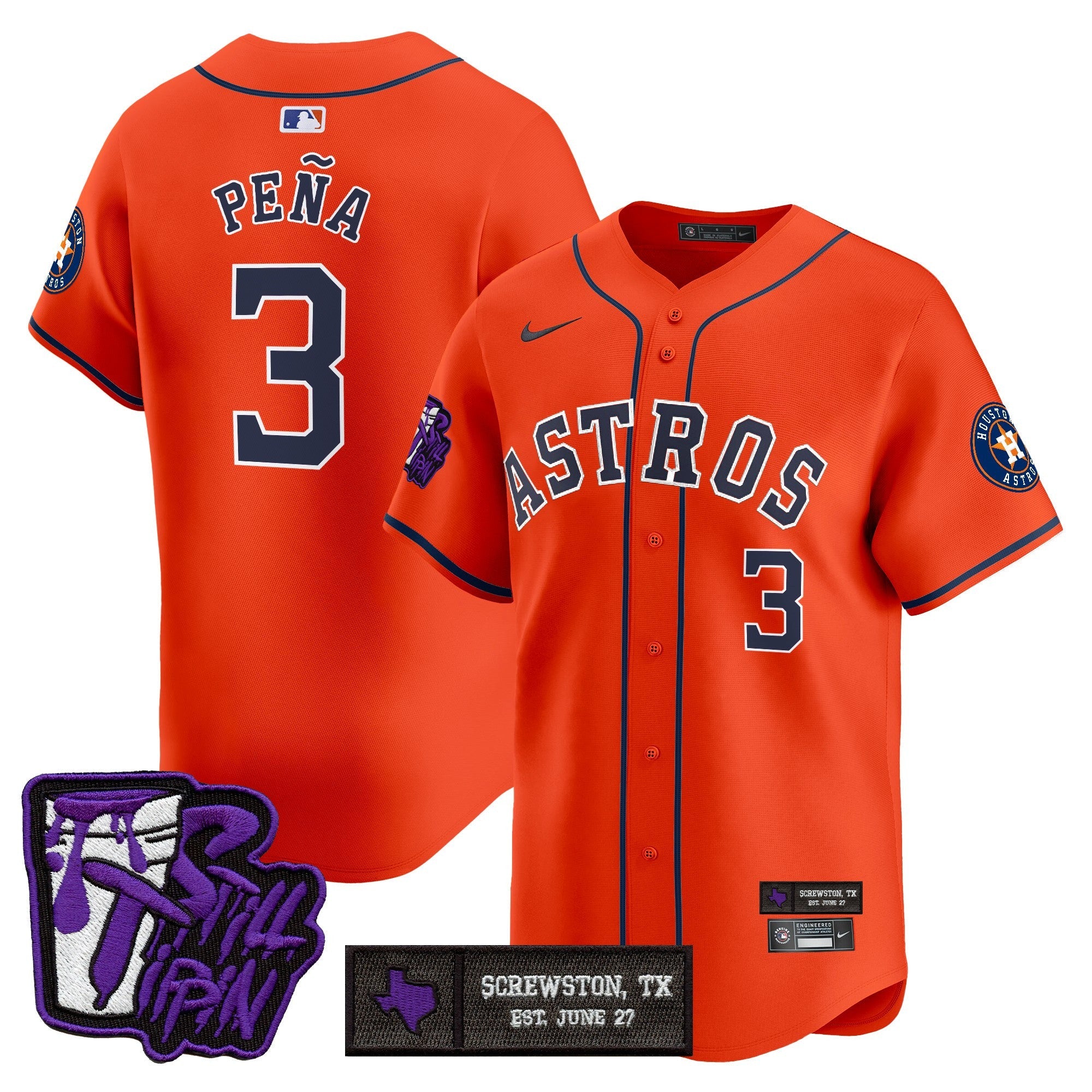 HOU DJ Screw Still Tippin Purple Patch Vapor Premier Limited Jersey - All Stitched