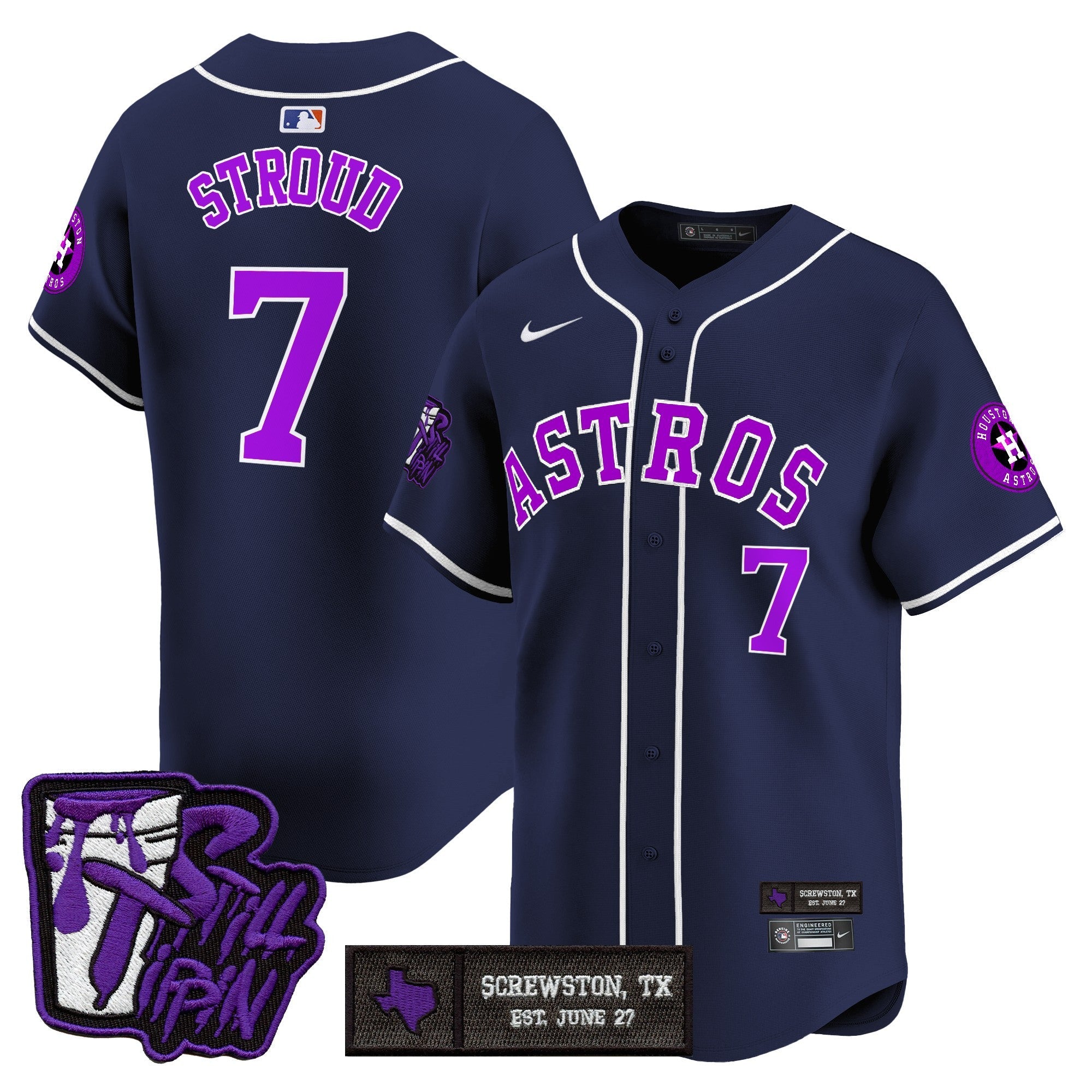 HOU DJ Screw Still Tippin Purple Patch Vapor Premier Limited Jersey - All Stitched