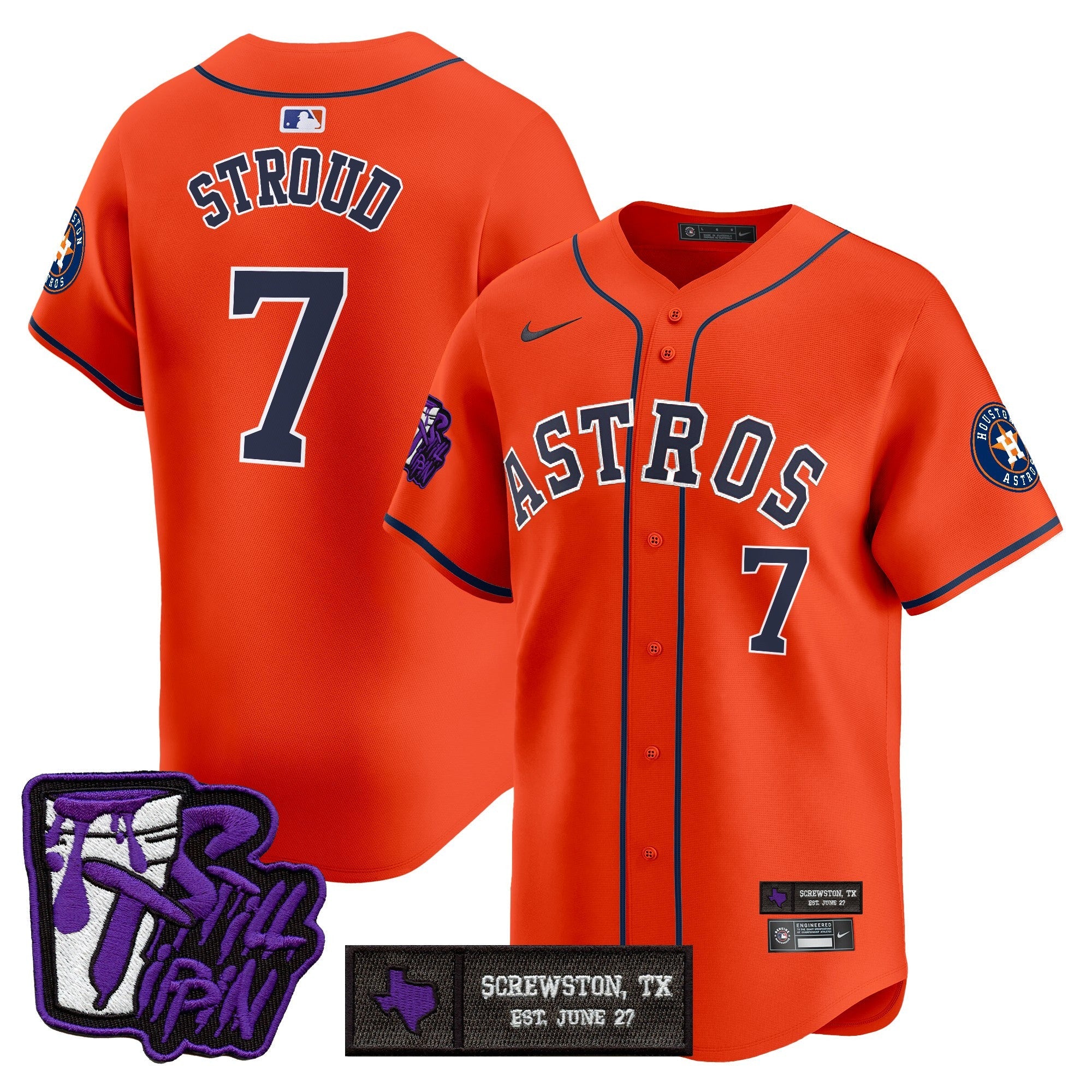 HOU DJ Screw Still Tippin Purple Patch Vapor Premier Limited Jersey - All Stitched