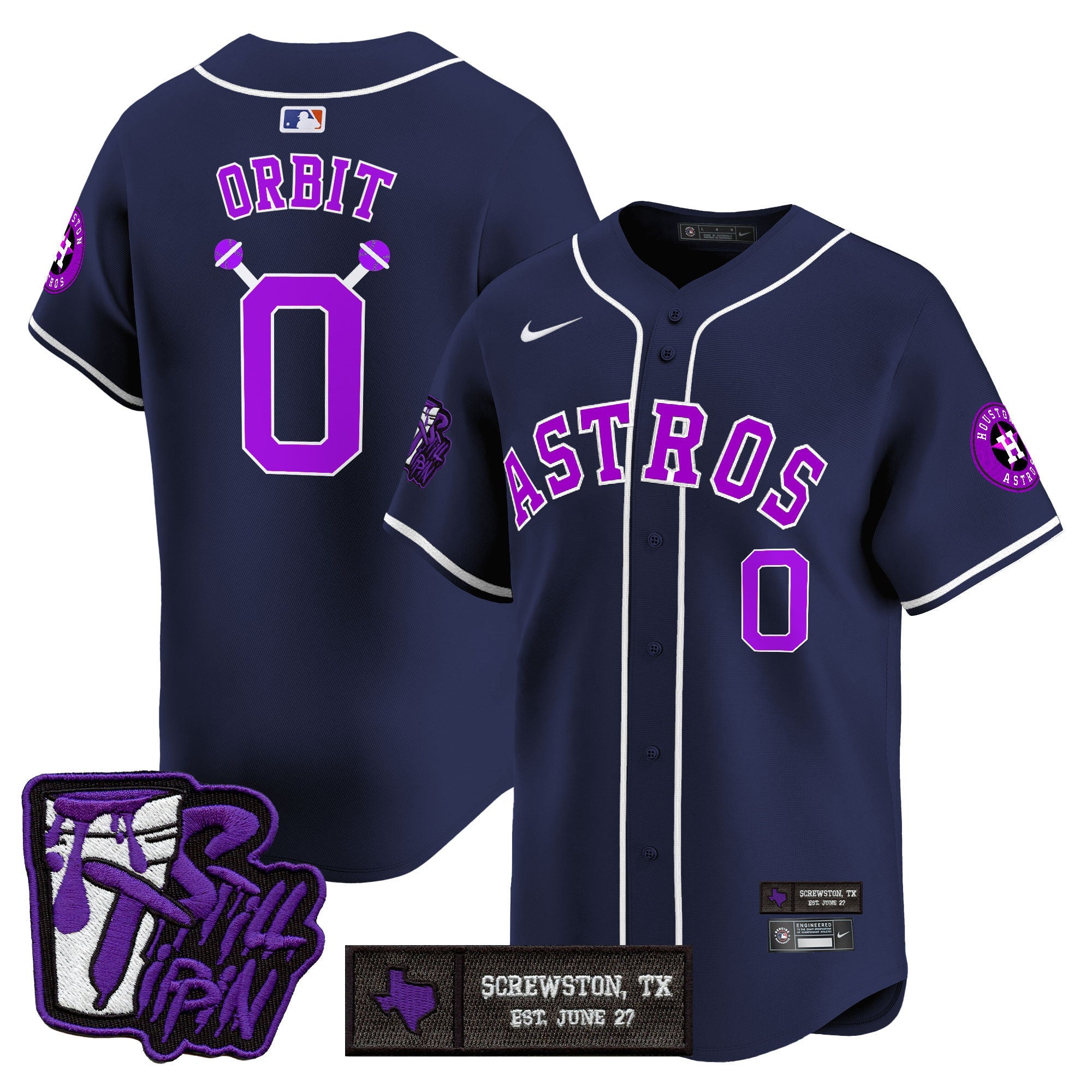 HOU DJ Screw Still Tippin Purple Patch Vapor Premier Limited Jersey - All Stitched