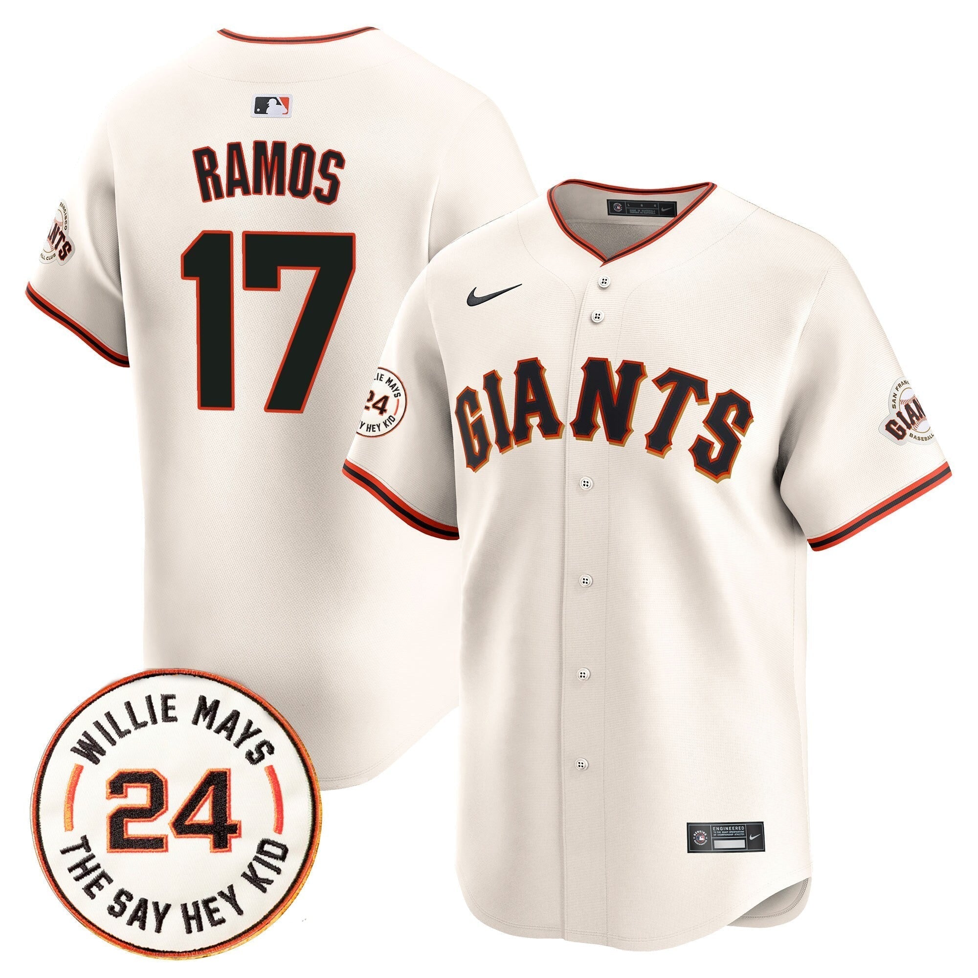 SF 2025 Willie Mays Patch Vapor Premier Limited Jersey - All Stitched