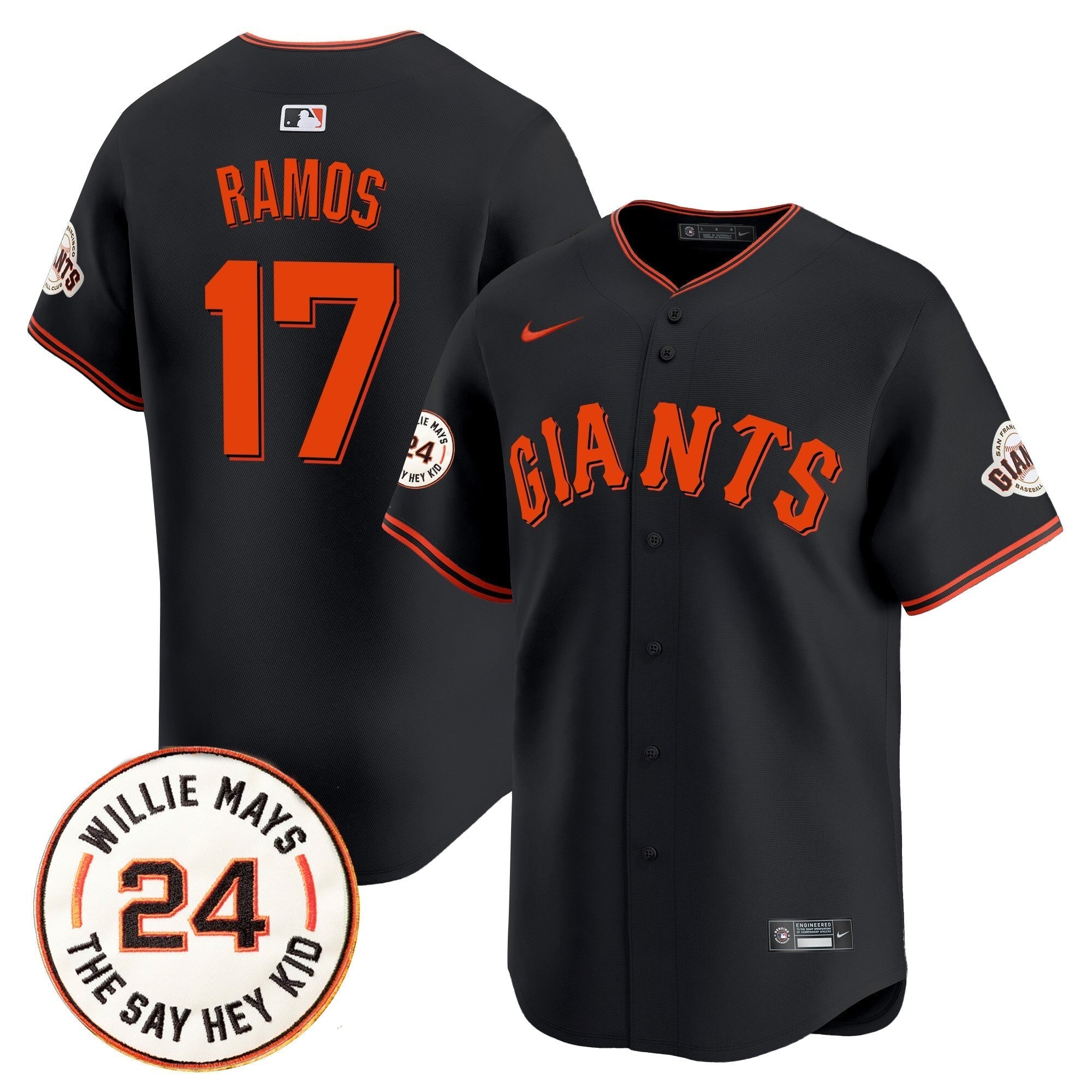 SF 2025 Willie Mays Patch Vapor Premier Limited Jersey - All Stitched