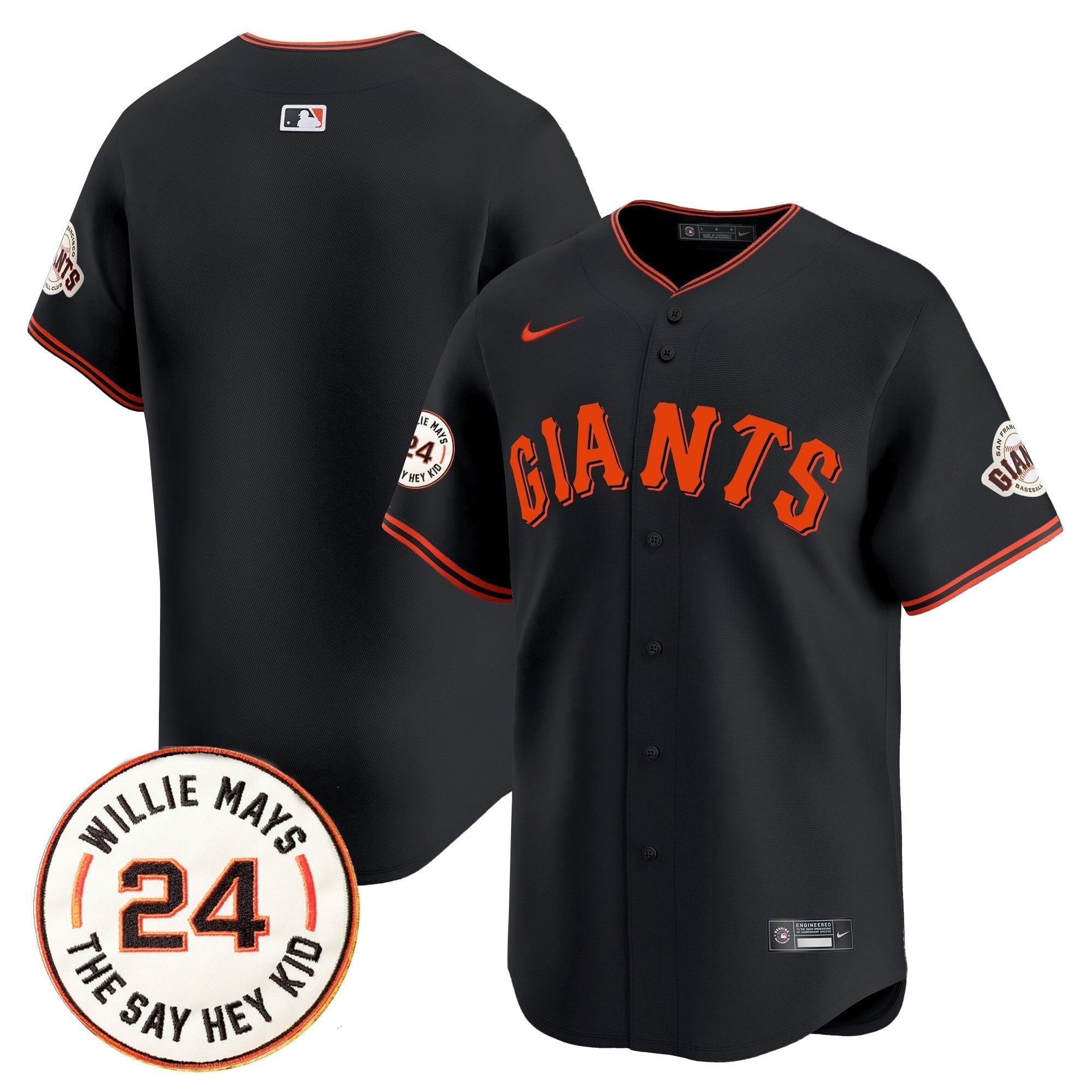 SF 2025 Willie Mays Patch Vapor Premier Limited Jersey - All Stitched
