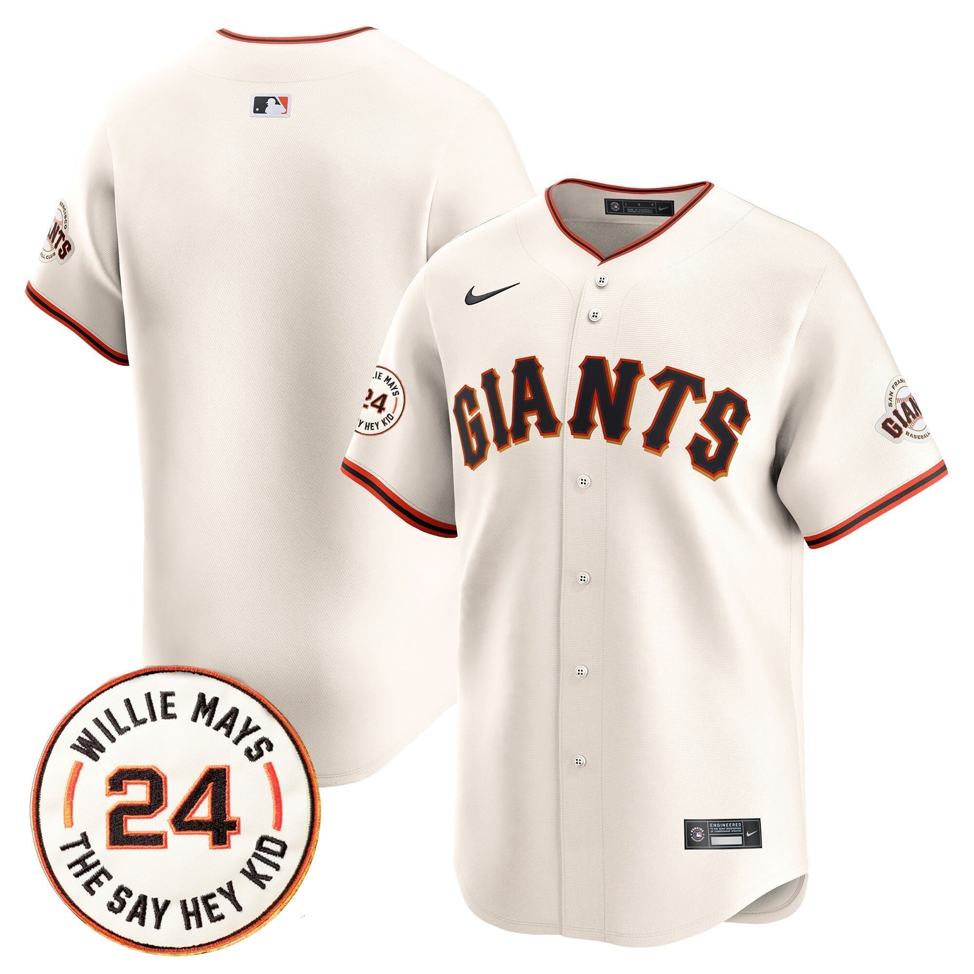 SF 2025 Willie Mays Patch Vapor Premier Limited Jersey - All Stitched