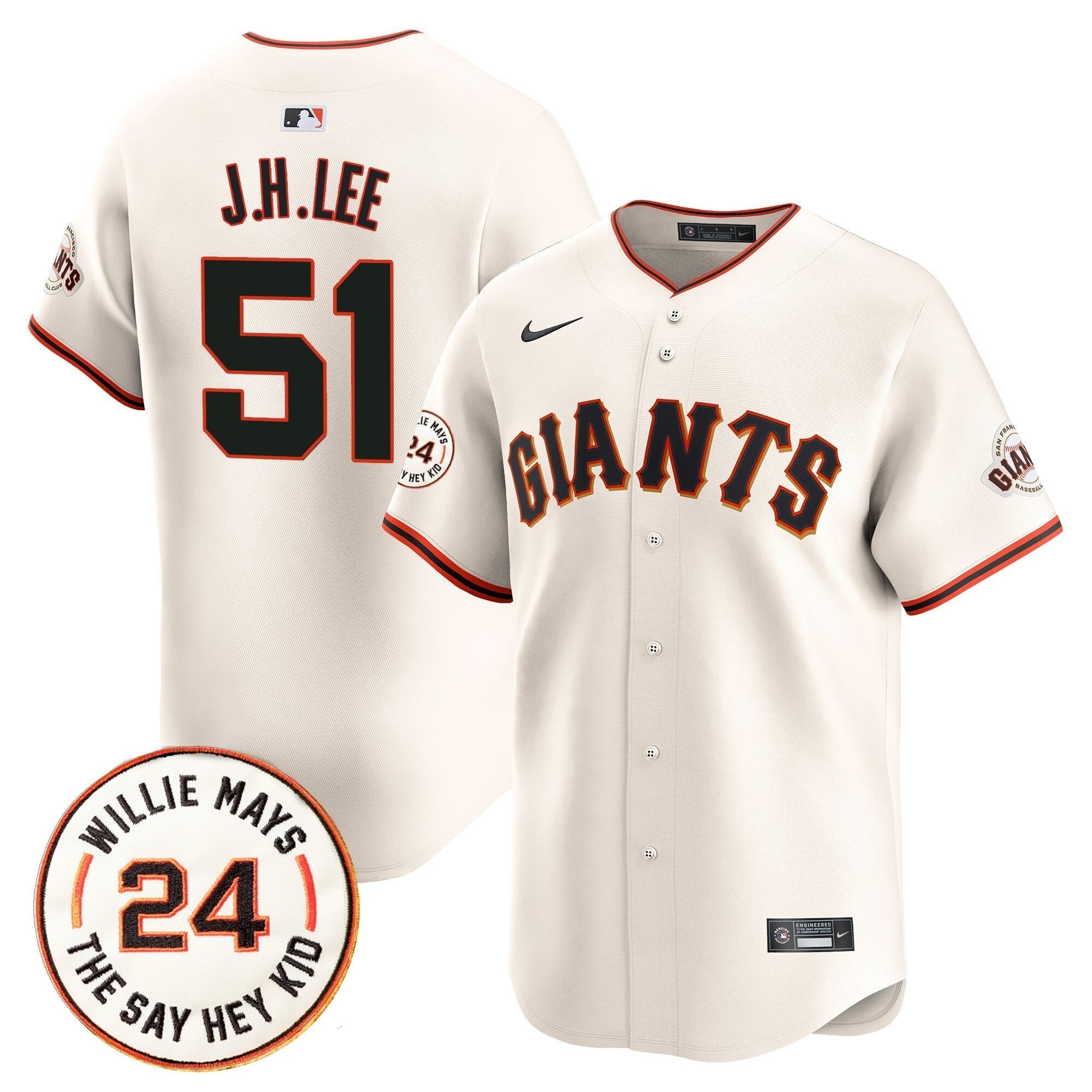 SF 2025 Willie Mays Patch Vapor Premier Limited Jersey - All Stitched