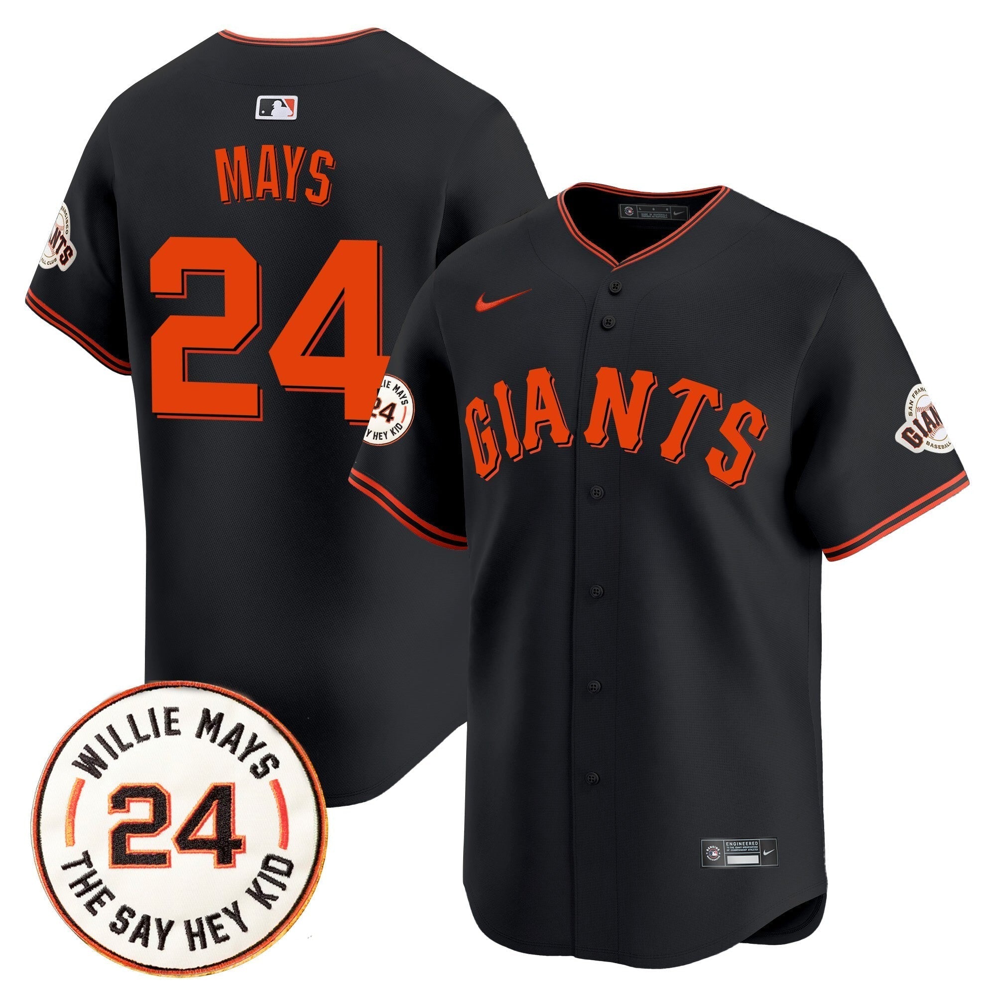 SF 2025 Willie Mays Patch Vapor Premier Limited Jersey - All Stitched