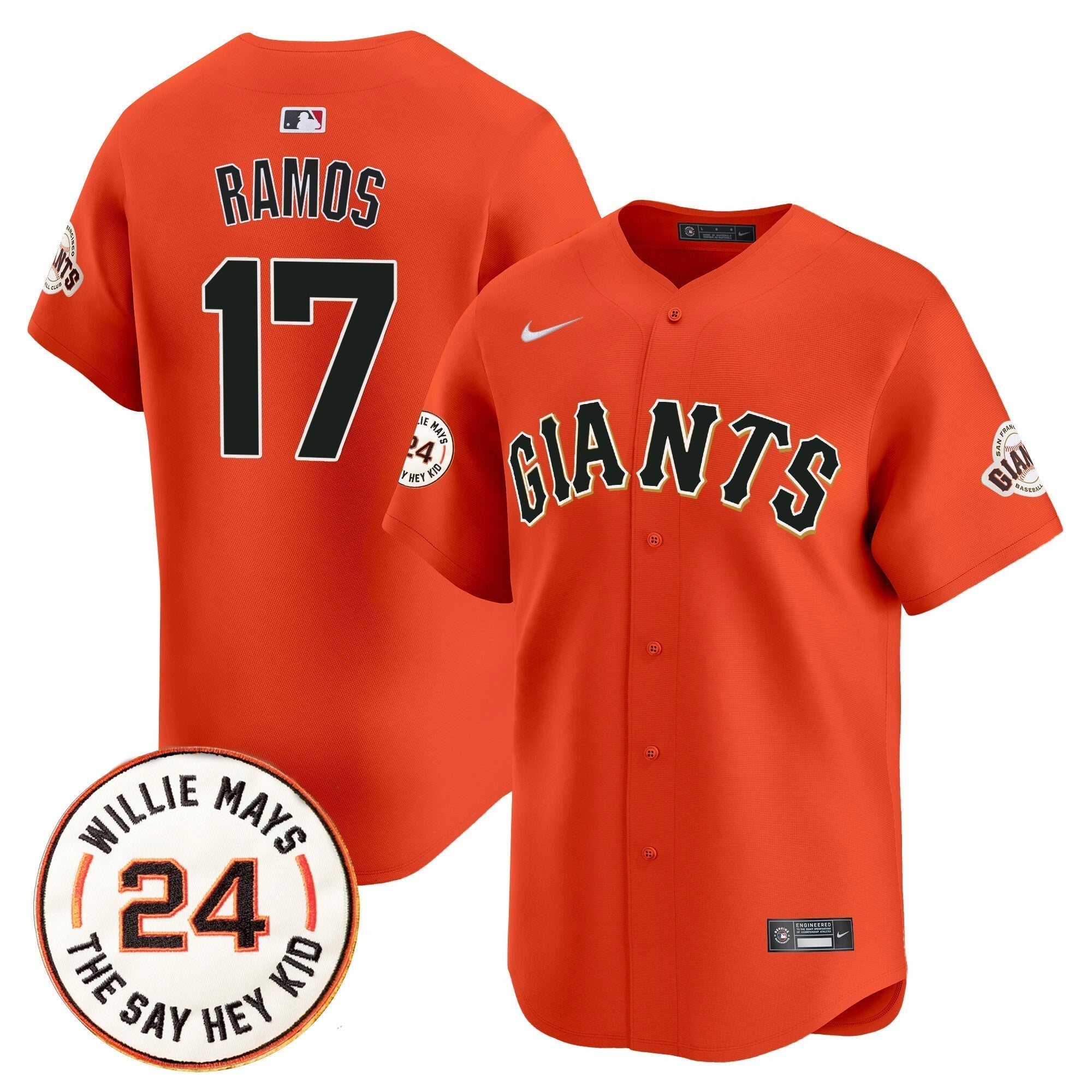 SF 2025 Willie Mays Patch Vapor Premier Limited Jersey - All Stitched