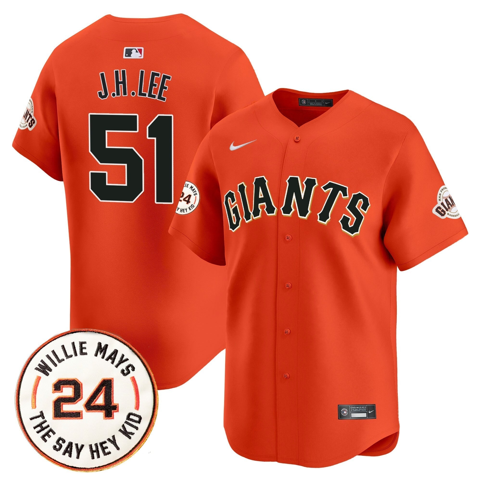 SF 2025 Willie Mays Patch Vapor Premier Limited Jersey - All Stitched