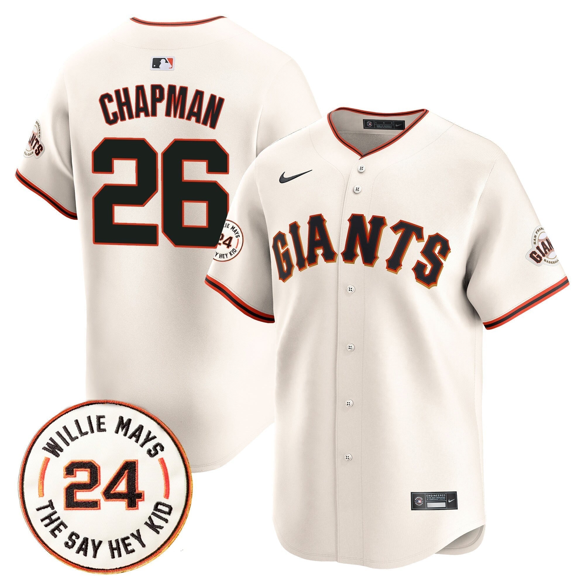 SF 2025 Willie Mays Patch Vapor Premier Limited Jersey - All Stitched