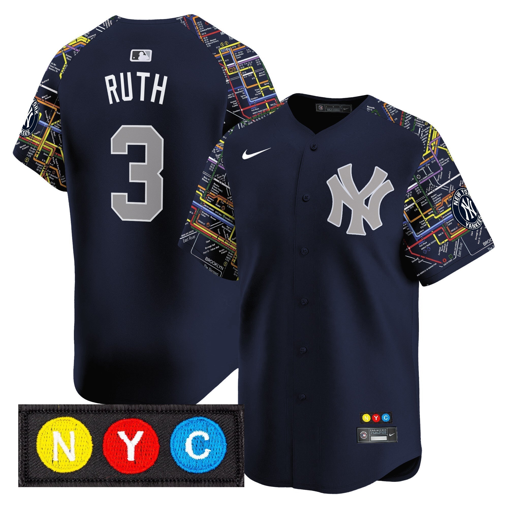 NYY Subway Style Vapor Premier Limited Jersey - Stitched