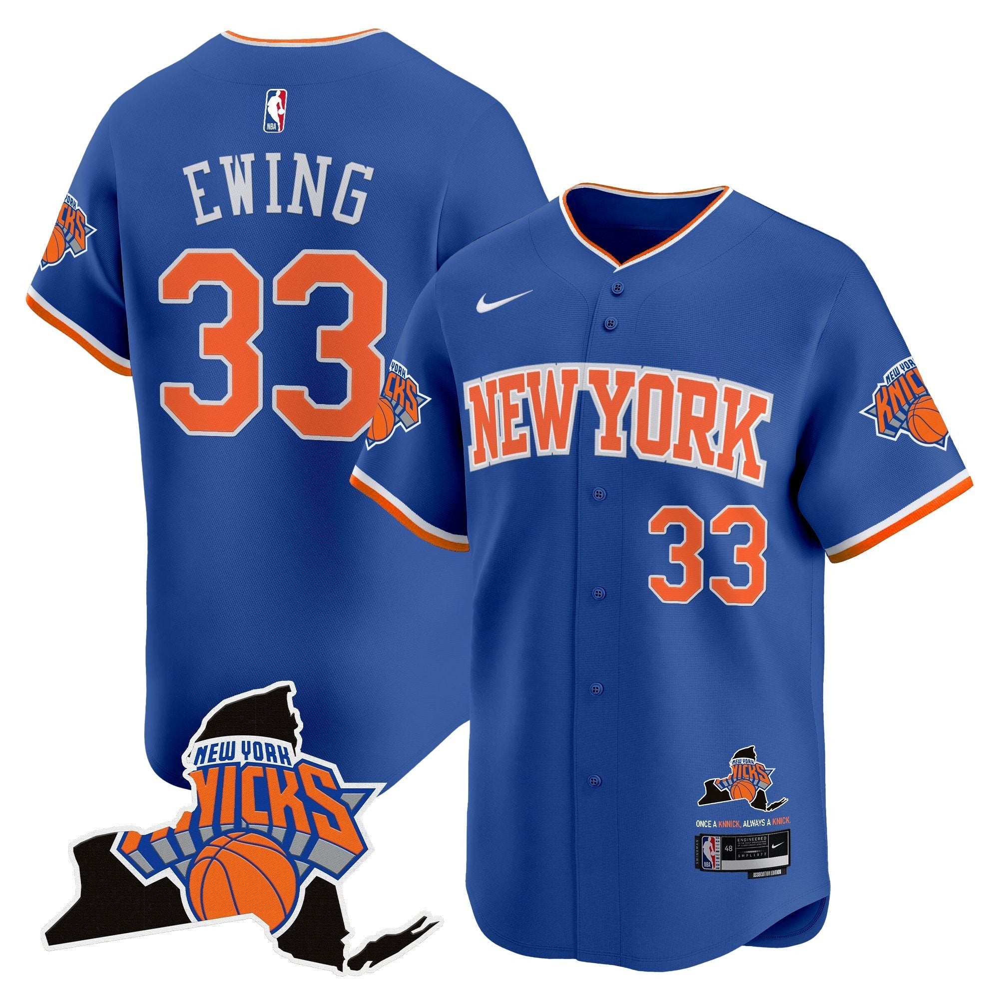 NYK Vapor Baseball Jersey - All Stitched