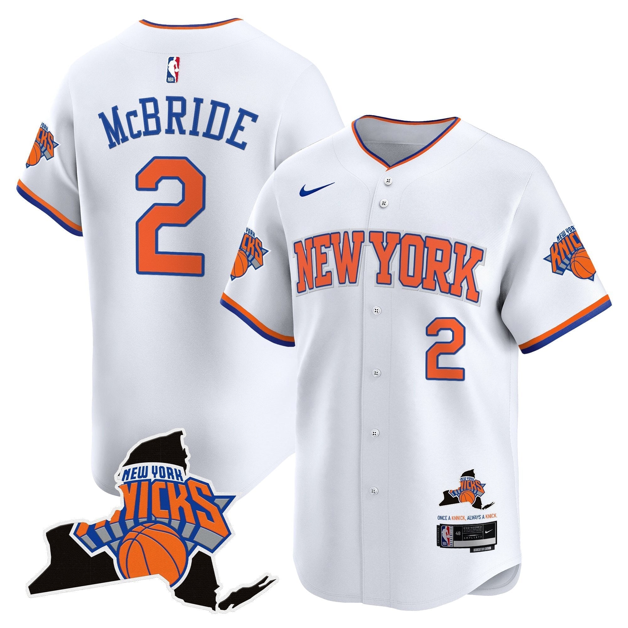 NYK Vapor Baseball Jersey - All Stitched