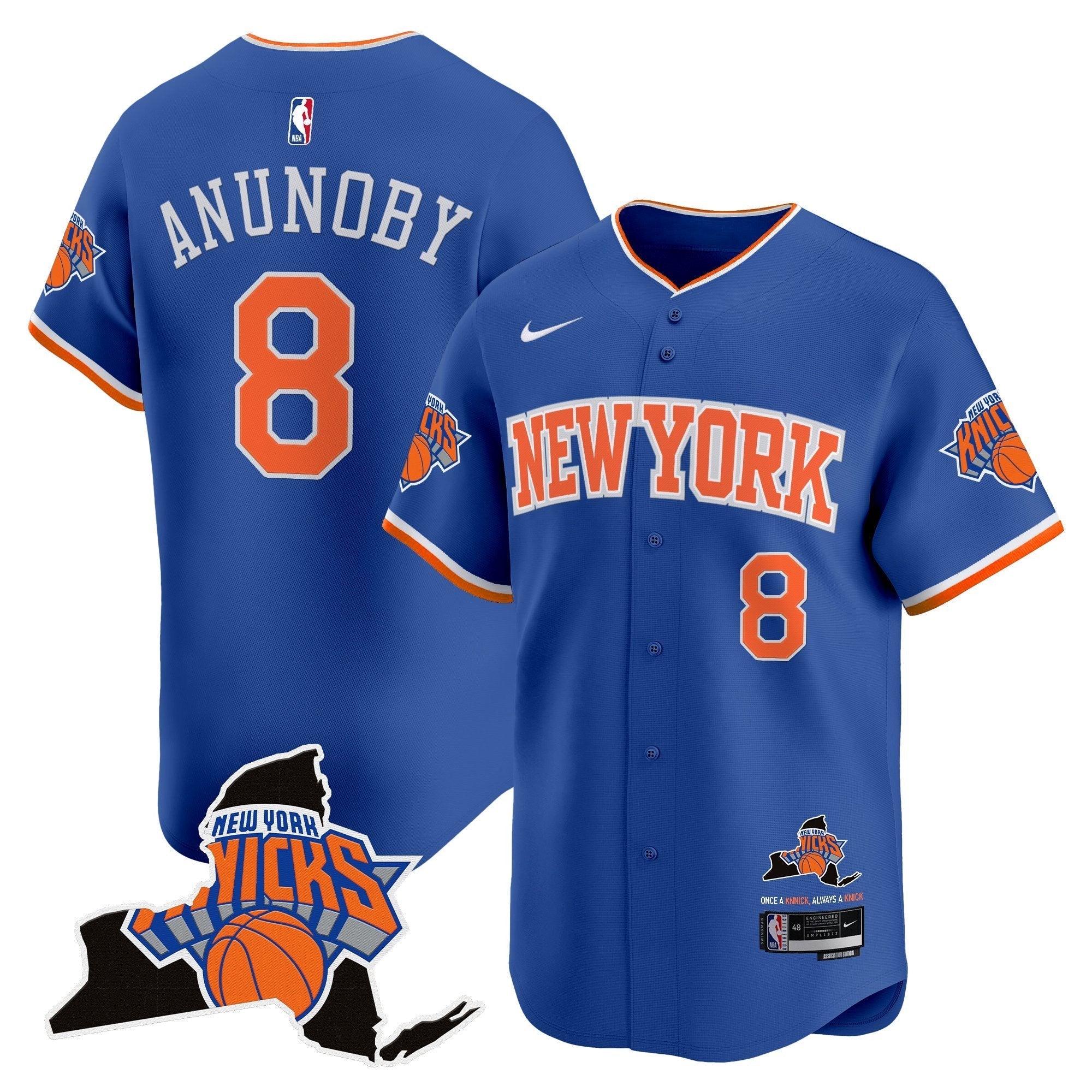 NYK Vapor Baseball Jersey - All Stitched